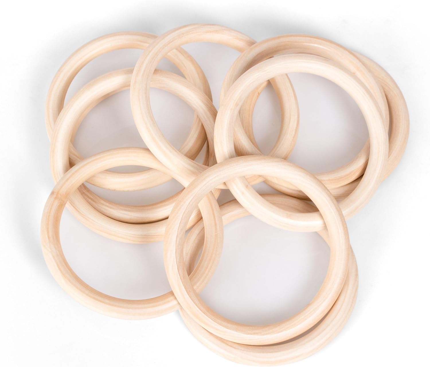 150mm Unfinished Wooden Rings for Craft,10 PCS 6 Inch Diameter Natural Wood Rings,Wooden Rings for Macrame,Jewelry Making,DIY Crafts(150mm/6Inch)