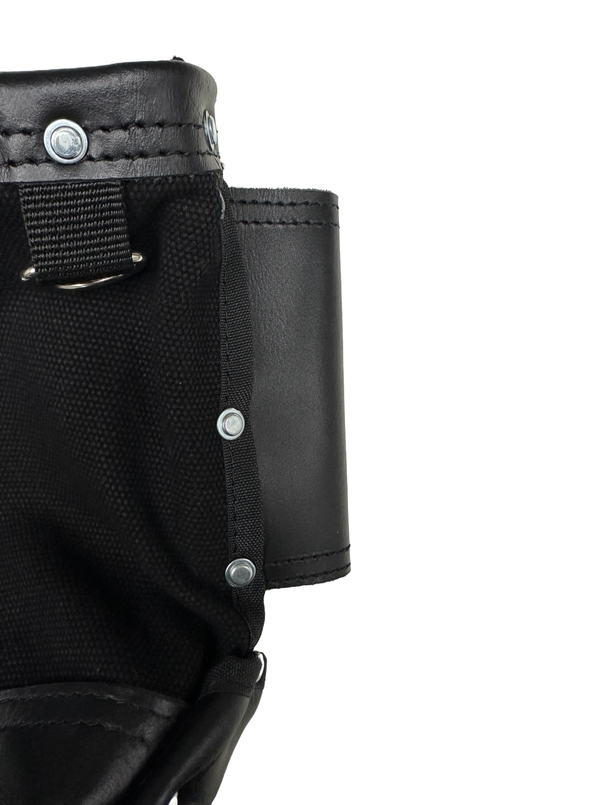 Zeluga 20-340 28 oz lona negra resistente al fuego tela y cuero negro con cinta clip bolsa de perno