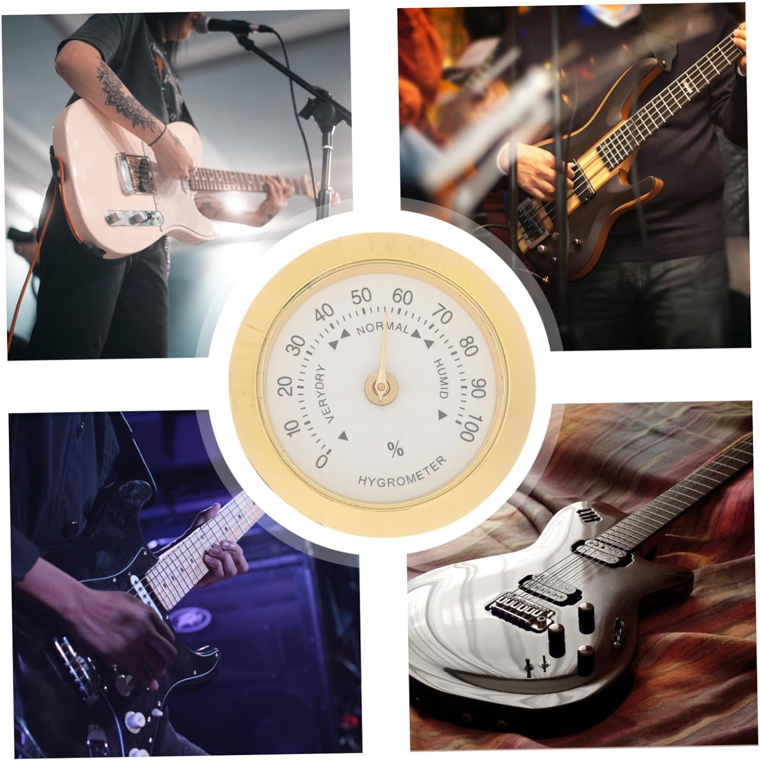 Guitar Violin Hygrometer Alloy Humidity Meter for Instrument