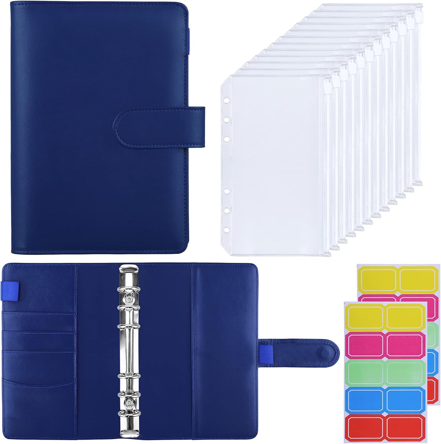 15 Pochettes Zip Transparentes A6 - Pour Classeur 6 Anneaux - PVC Imperméable - Dimensions 10.5 X 17.7 Cm