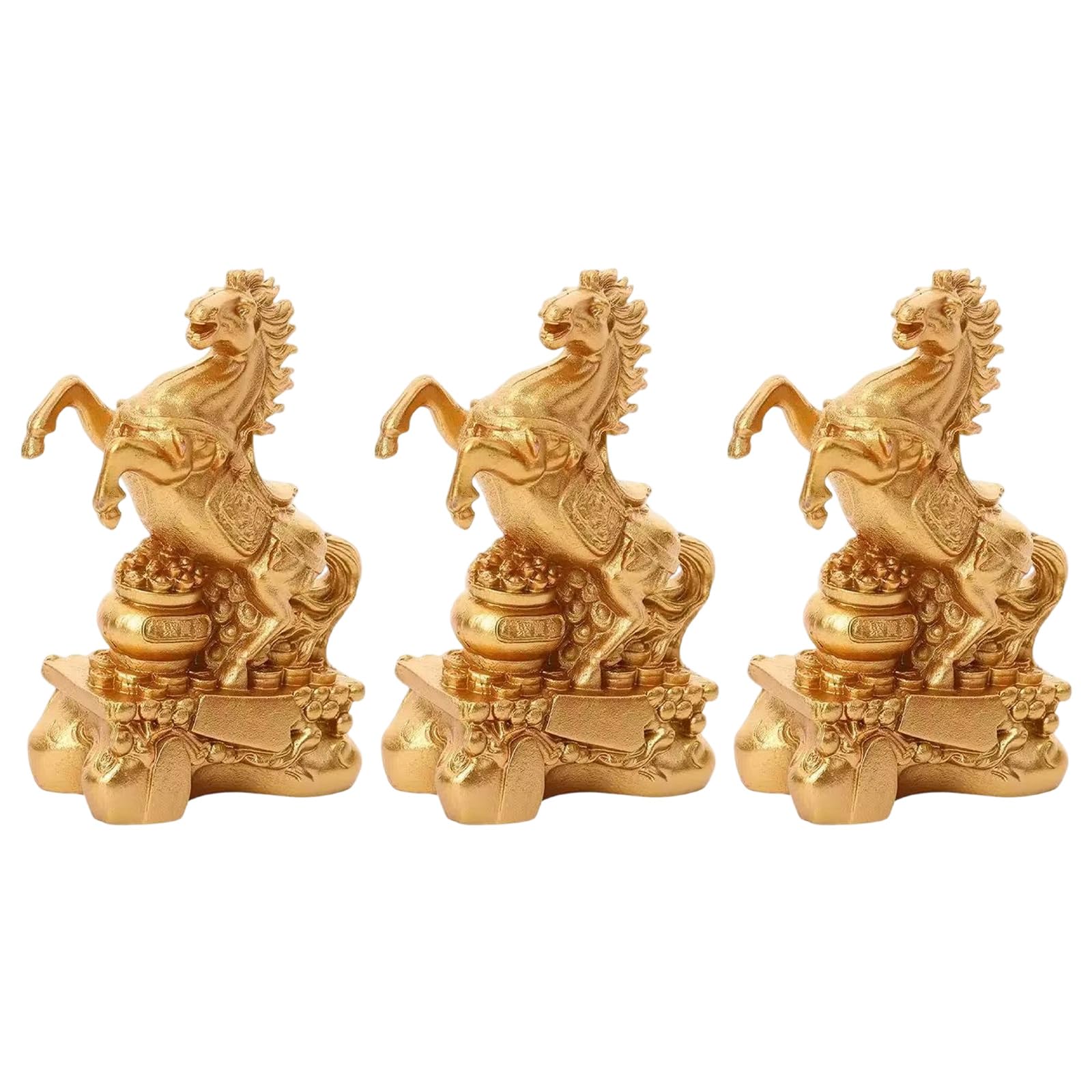 Maxtonser Chinese New Year Horse Statue, 2026 Golden Feng Shui ZodiacHorse Figurine, lessing Souvenir Sculpture Attracting Wealth