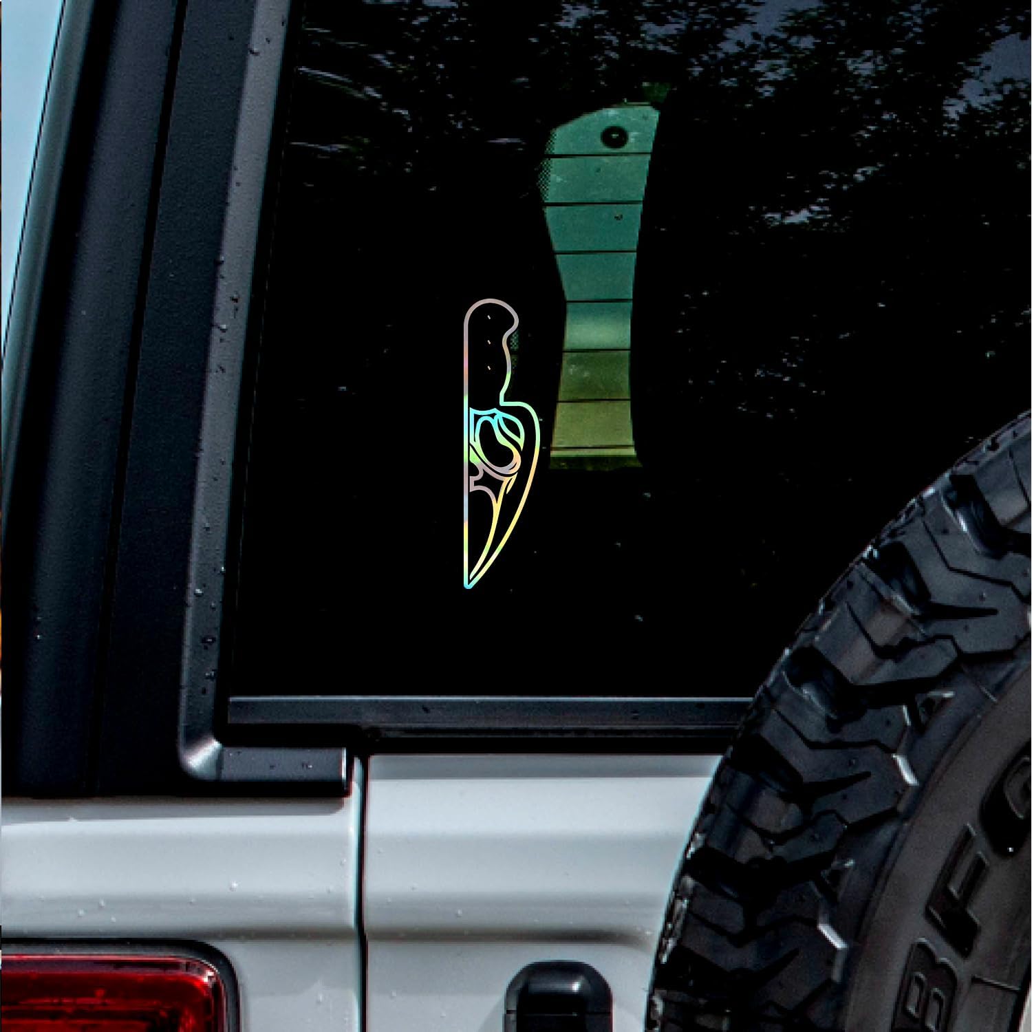 (1.2'' x 4.8'') Holographic Decal Stickers of Ghostface Knife Premium Waterproof Vinyl Decal Stickers for Laptop Phone Accessory Helmet Car Window Mug Tuber Cup Door Wall Decoration 872480HO