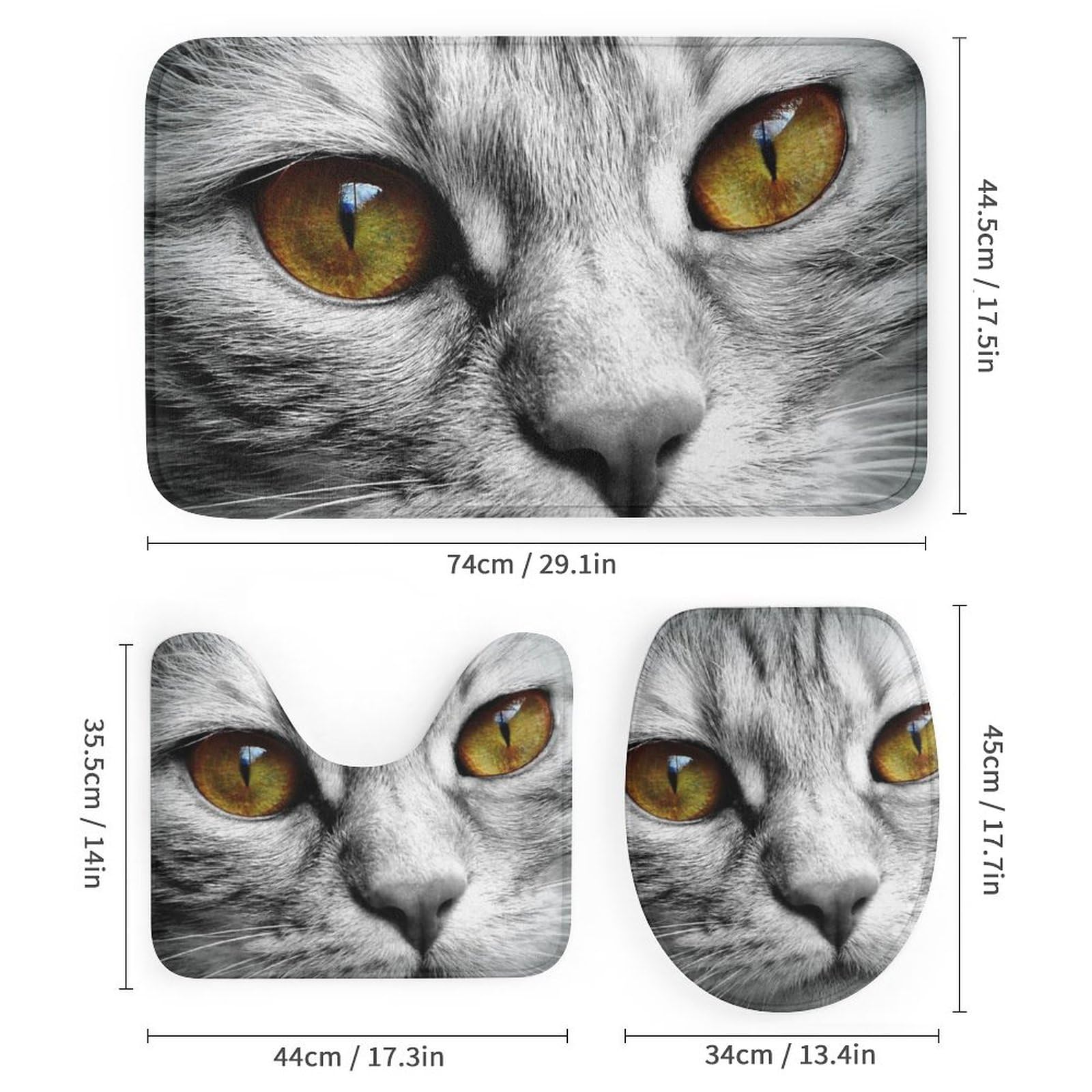 Cat Lover's Shower Curtain - Floral Botanical With Cat Print Fabric Bathroom Curtain 72x84 Inch