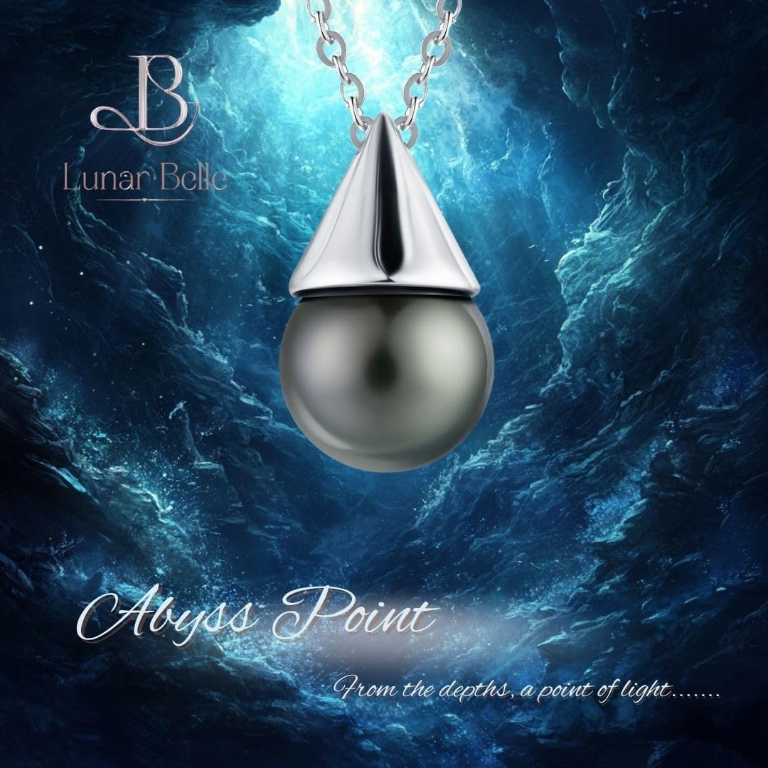 Lunar Belle Tahitian Black Pearl Pendant Necklace Sterling Silver, Timeless Jewelry Christmas Gift for Women Anniversary (Deep Sea Drop) - Image 6