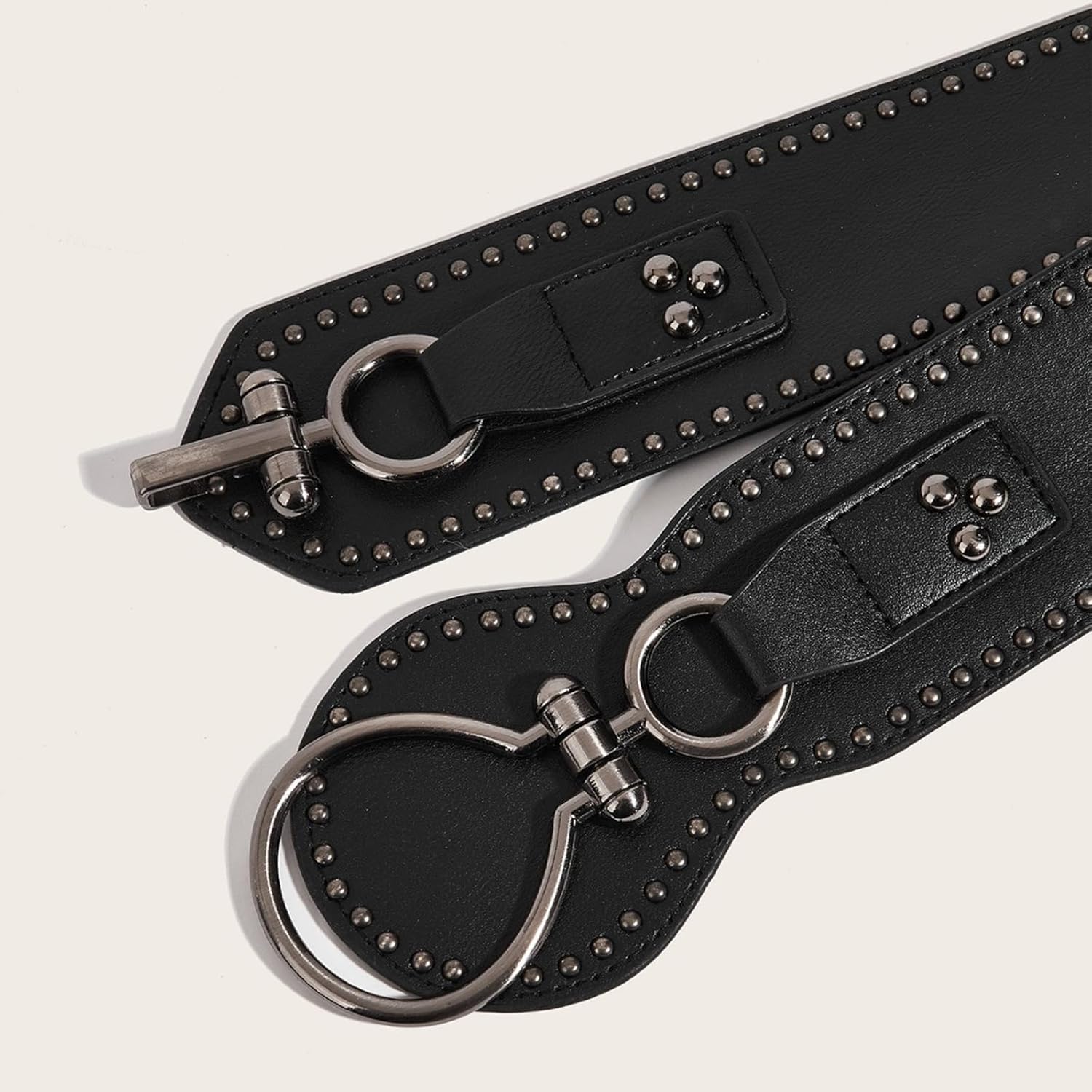 Oversized Buckle Waist Belt Punk Skinny Chain With Grunge Buckle Modern Waistband Waist Chain Studded Belt - Image 6