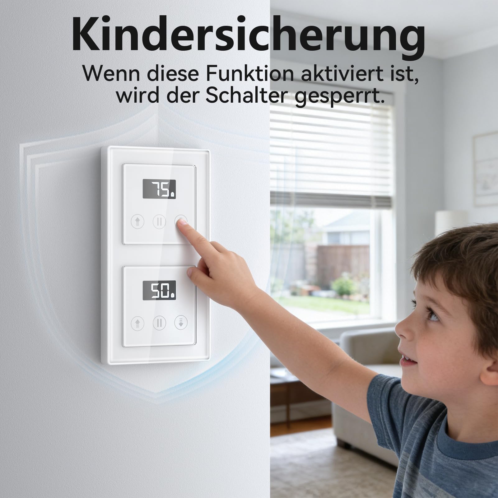 2 Fach Rolladenschalter Smart, WLAN Jalousieschalter mit Prozentuale Steuerung, Kompatibel mit Alexa/Google Home, Benötigt Nullleiter