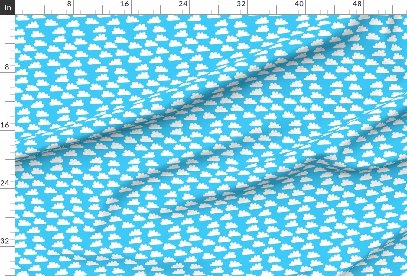 Spoonflower Fabric - Happy Clouds Sky White Blue Nature Whimsical Printed on Minky Fabric by The Yard - Sewing Baby Blankets Quilt Backing Plush