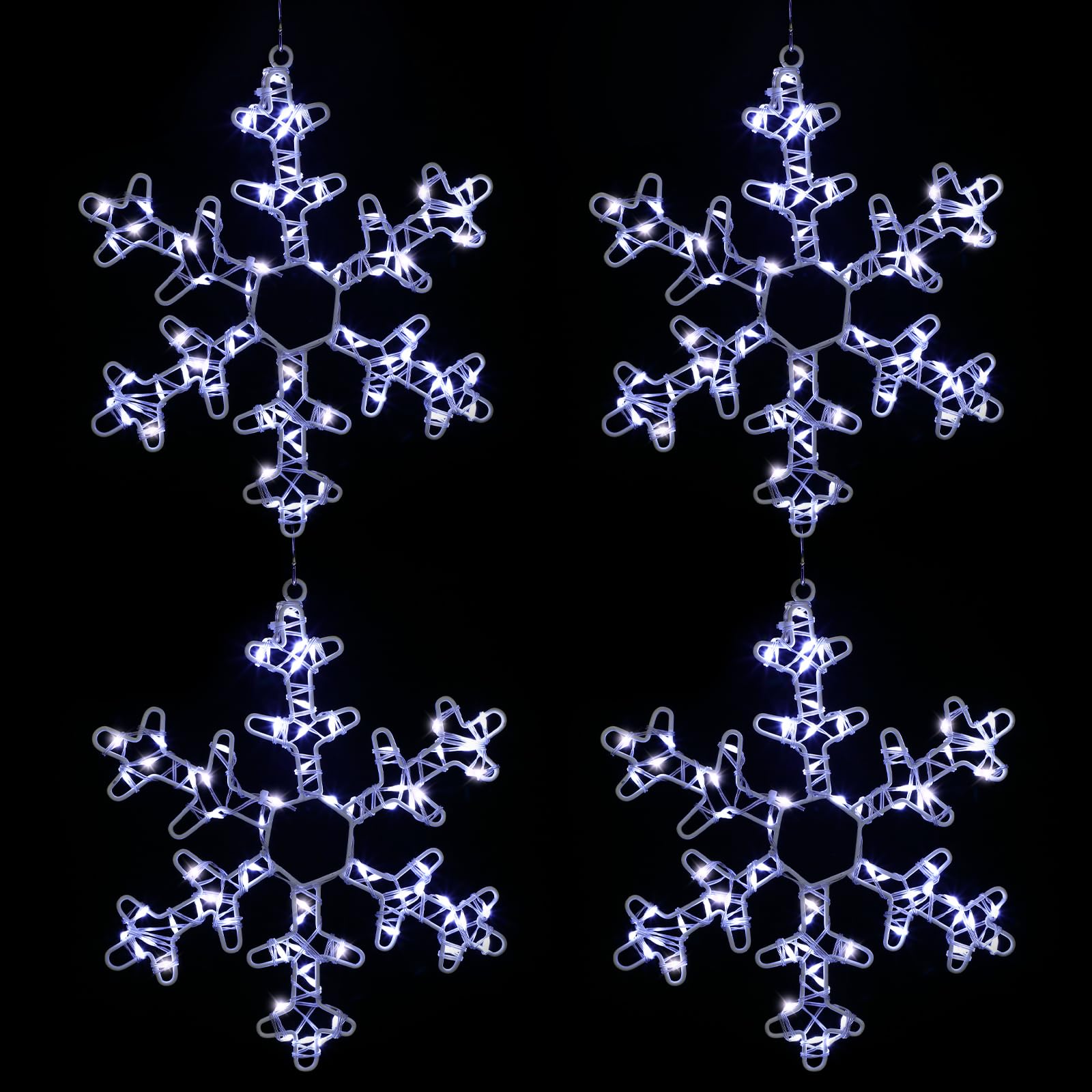 Amazon.com : Baquler 4 Pcs Large Lighted Snowflake Window Decorations ...