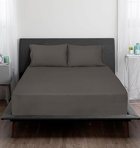 Miniatura 9 de ROYALE LINENS Juego de sábanas de 300 hilos 100% algodón peinado de fibras largas, 4 piezas, 1 sábana bajera, 1 encimera y 2 fundas de almohada,