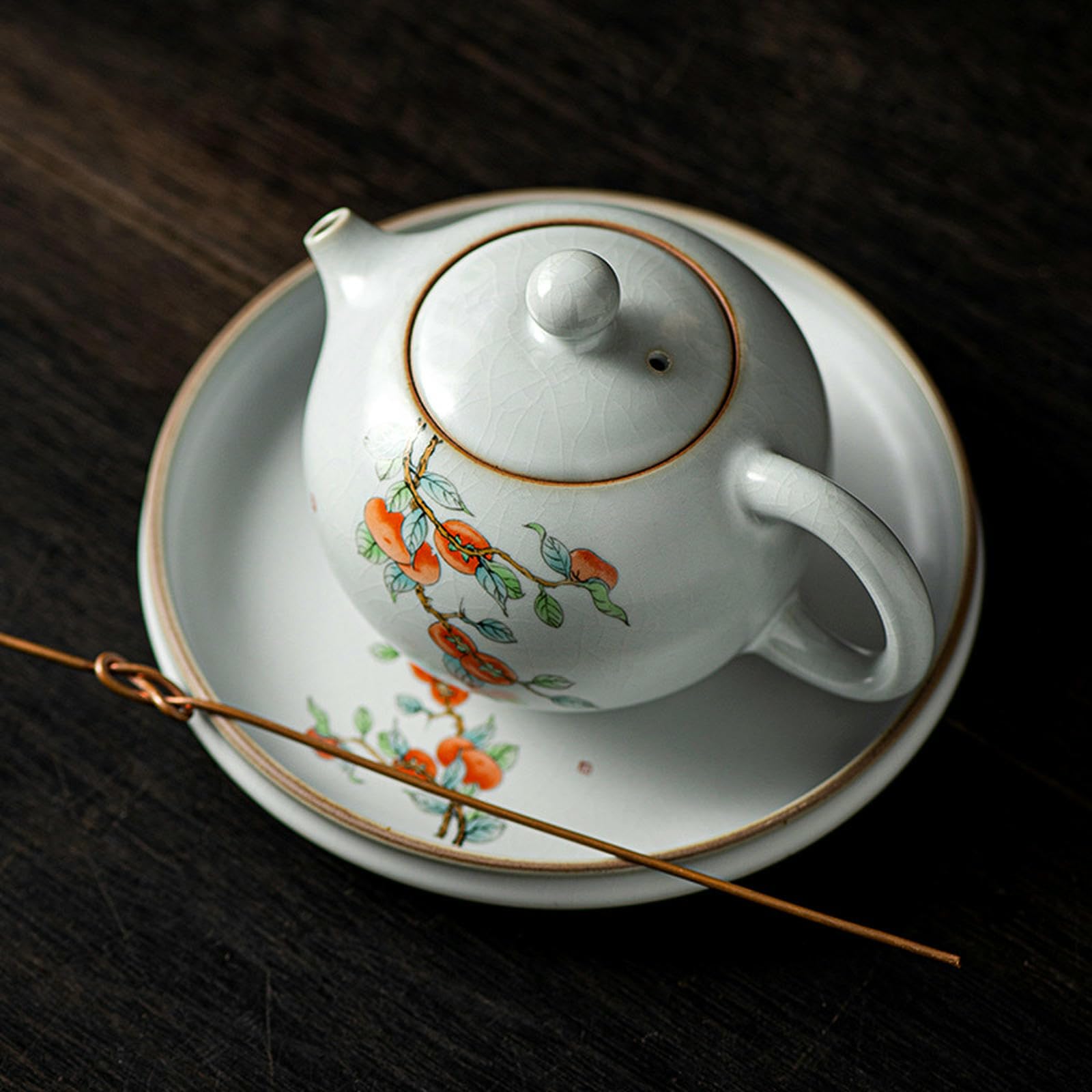 230 ml/8 uncji, ceramiczny czajniczek Xishi w stylu chińskim, Yuebai, retro domowy zestaw do herbaty Kung Fu z glazurą z kruszonym lodem - Da Ji Da Li