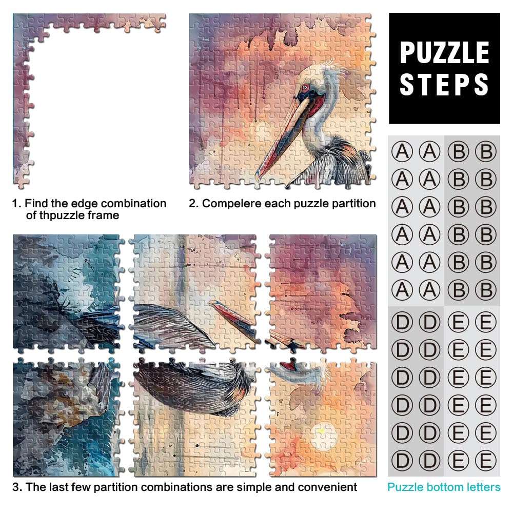 Pellicano Sea Rock Sun Puzzle da 2000 pezzi per adolescenti Riduzione dello stress interessante perché è ideale come regalo per tutta la famiglia 70x100cm