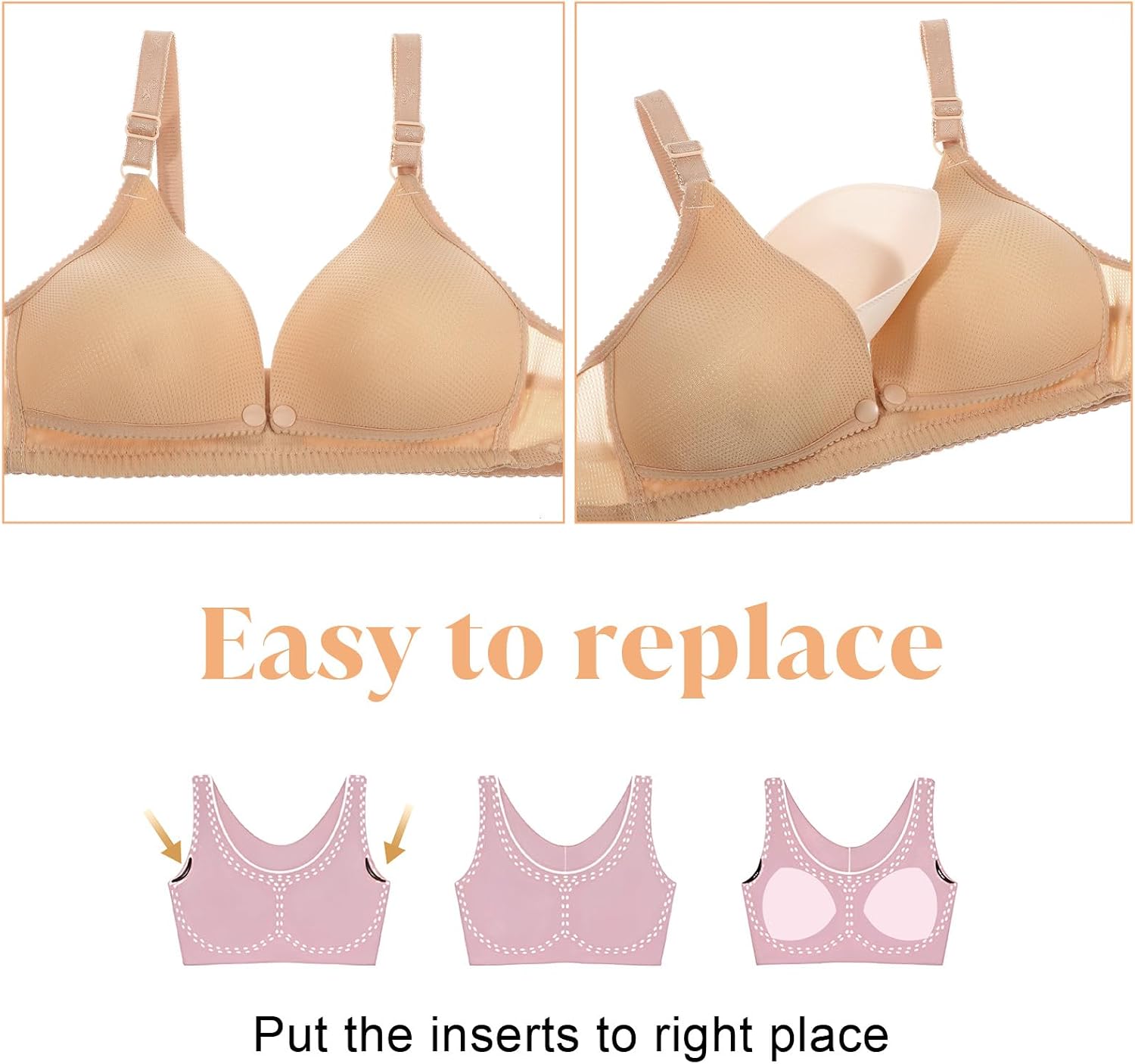 18 Pairs Womens Triangle Bra Insert, Removable Sports Bra Pads Inserts, Women Replacement Pad, Bras Cups Inserts for Women