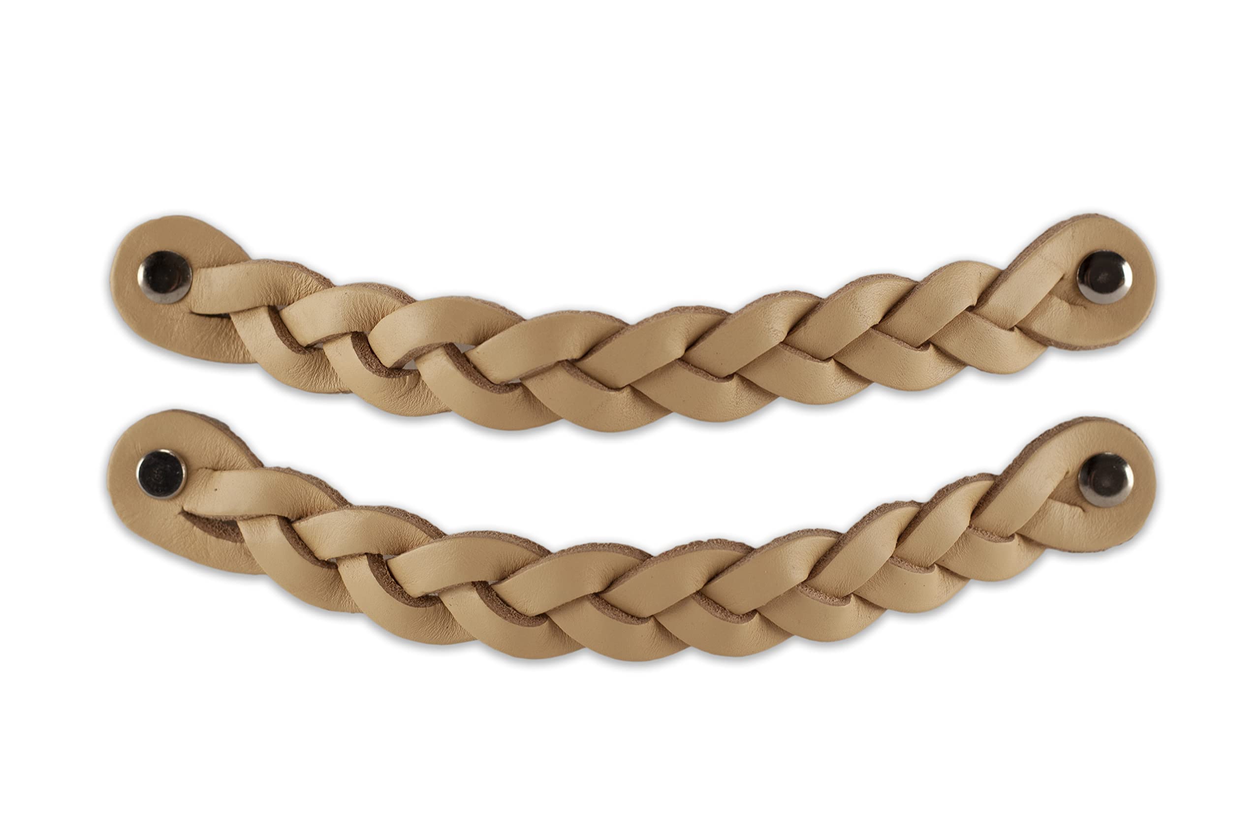 Brute StrengthLeather Drawer Pulls - Braided - Natural - 2 pcs - 7-7/8 x 1 ’’ - Leather Handle - Leather Dresser Pulls - Cabinet knobs Dresser knobs - Dresser Handles
