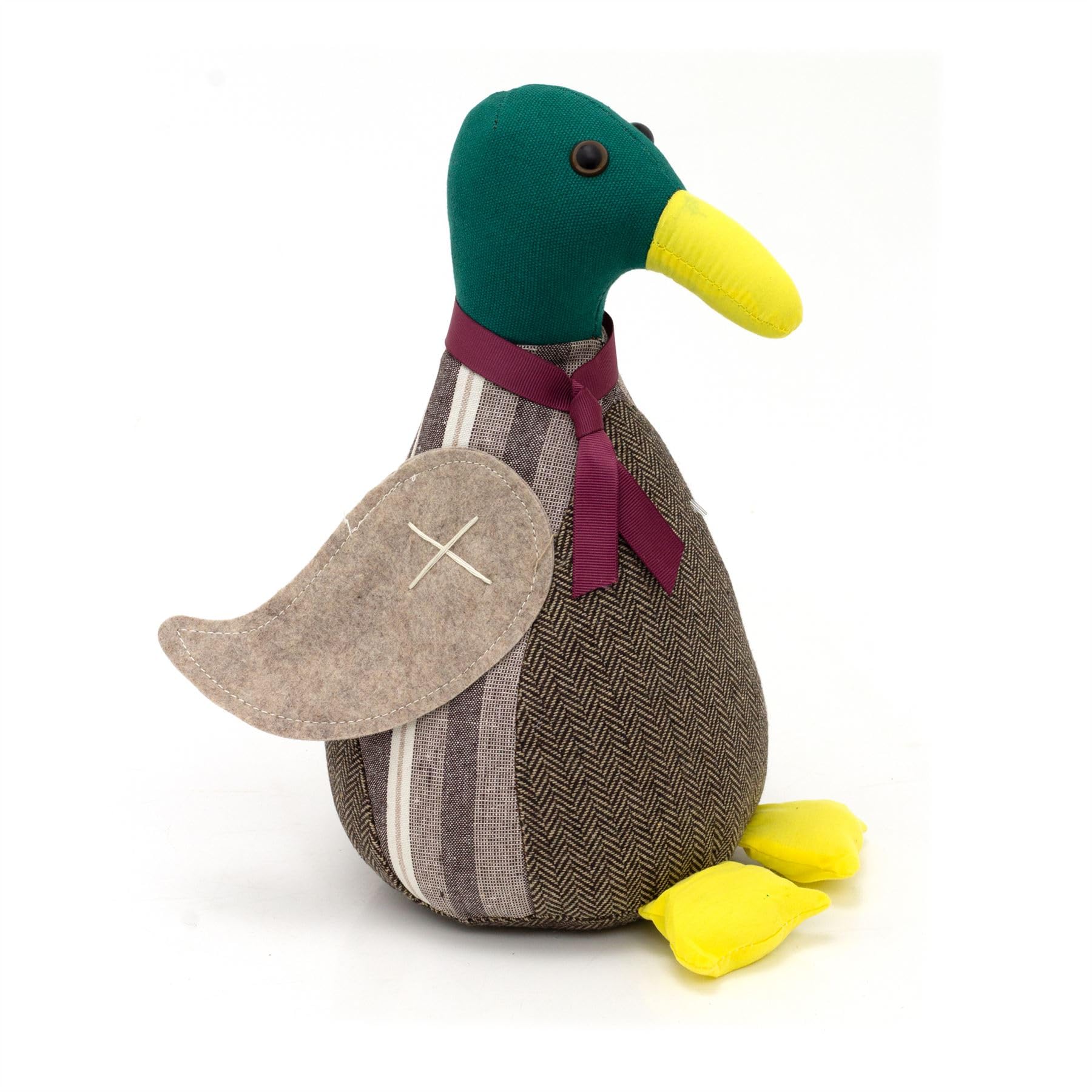Quincy Duck Doorstop | Weighted Fabric Duck Door Stop with Ribbon | Door Stopper 1.9Kg - 30.5cm