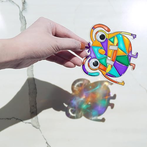 Miniatura 4 de Winlyn Juego de 27 juegos de manualidades de Halloween, manualidades de otoño, monstruos atrapasoles, adornos de decoración de pintura de ventana,