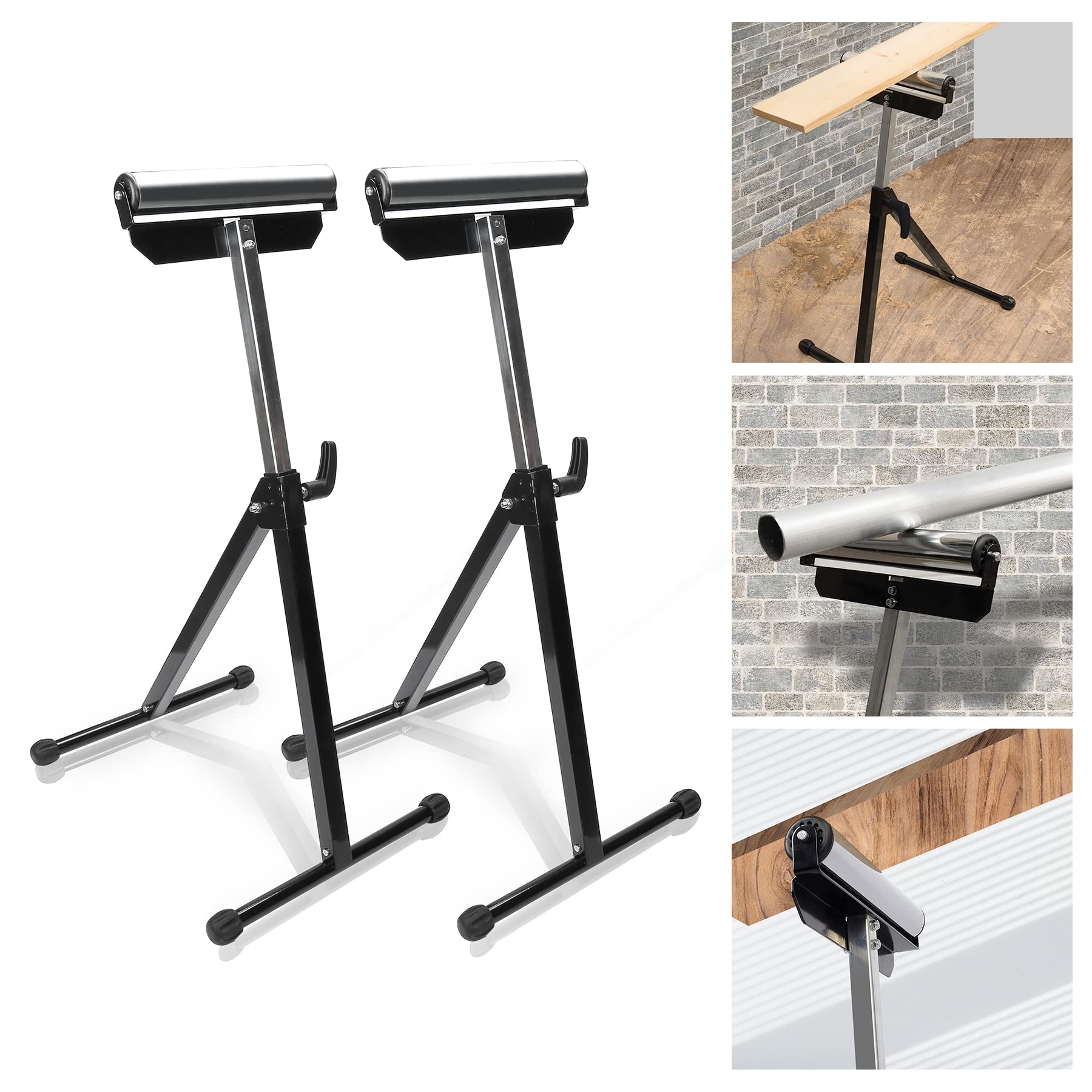 Lospitch Lot de 2 Servantes à rouleau Pliable Servante d'atelier à Rouleau, charge de 90 kg, avec pieds antidérapants