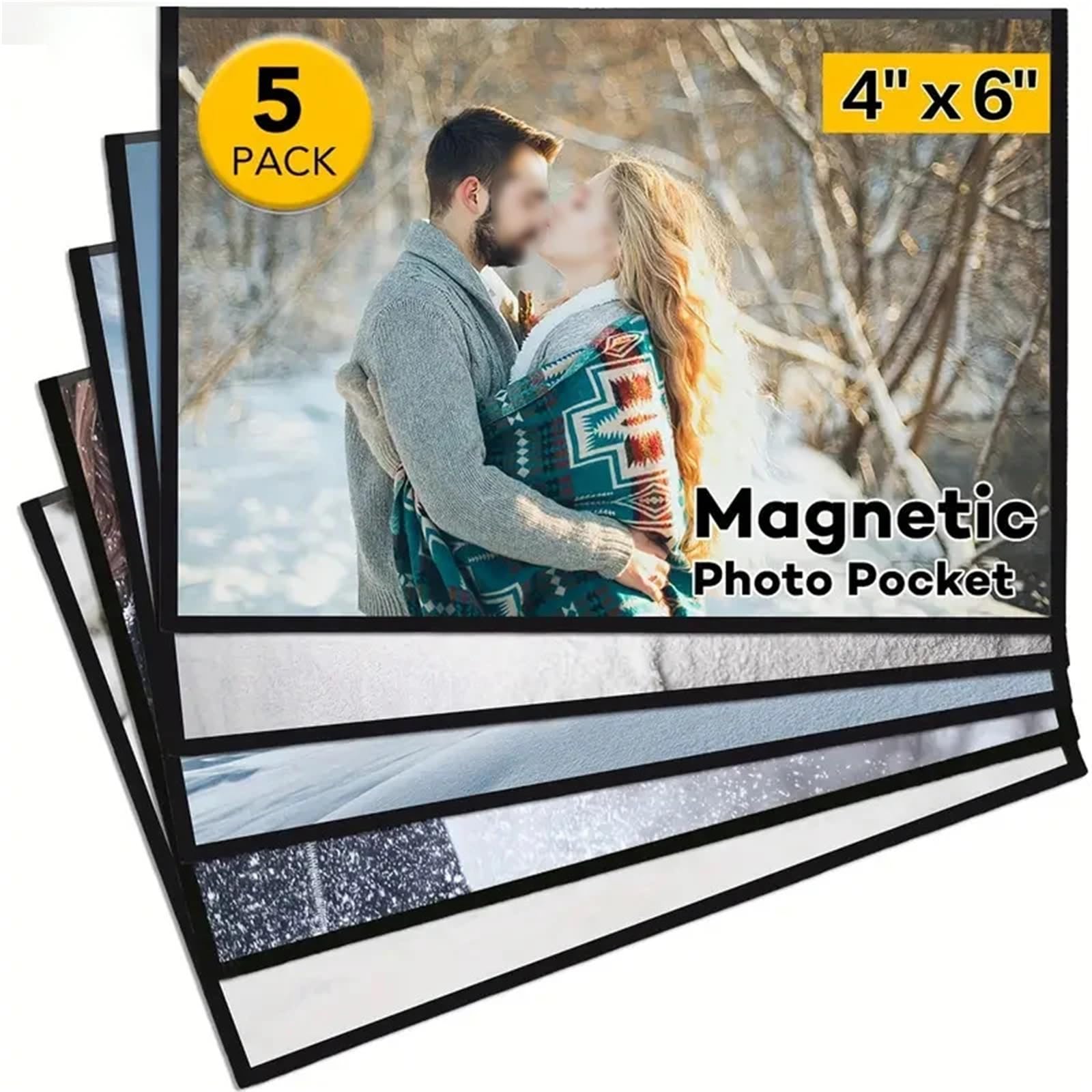 Magnetyczna ramka na zdjęcia, 10 * 15 cm, czarne, magnesy na zdjęcia, etui lodówkę, wystrój pokoju, sztuka domowa do eksponowania obrazów