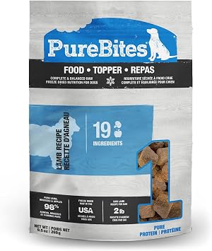 PureBites Lamb Freeze Dried Dog Food, 19 Ingredients, Made in USA, 9.5oz