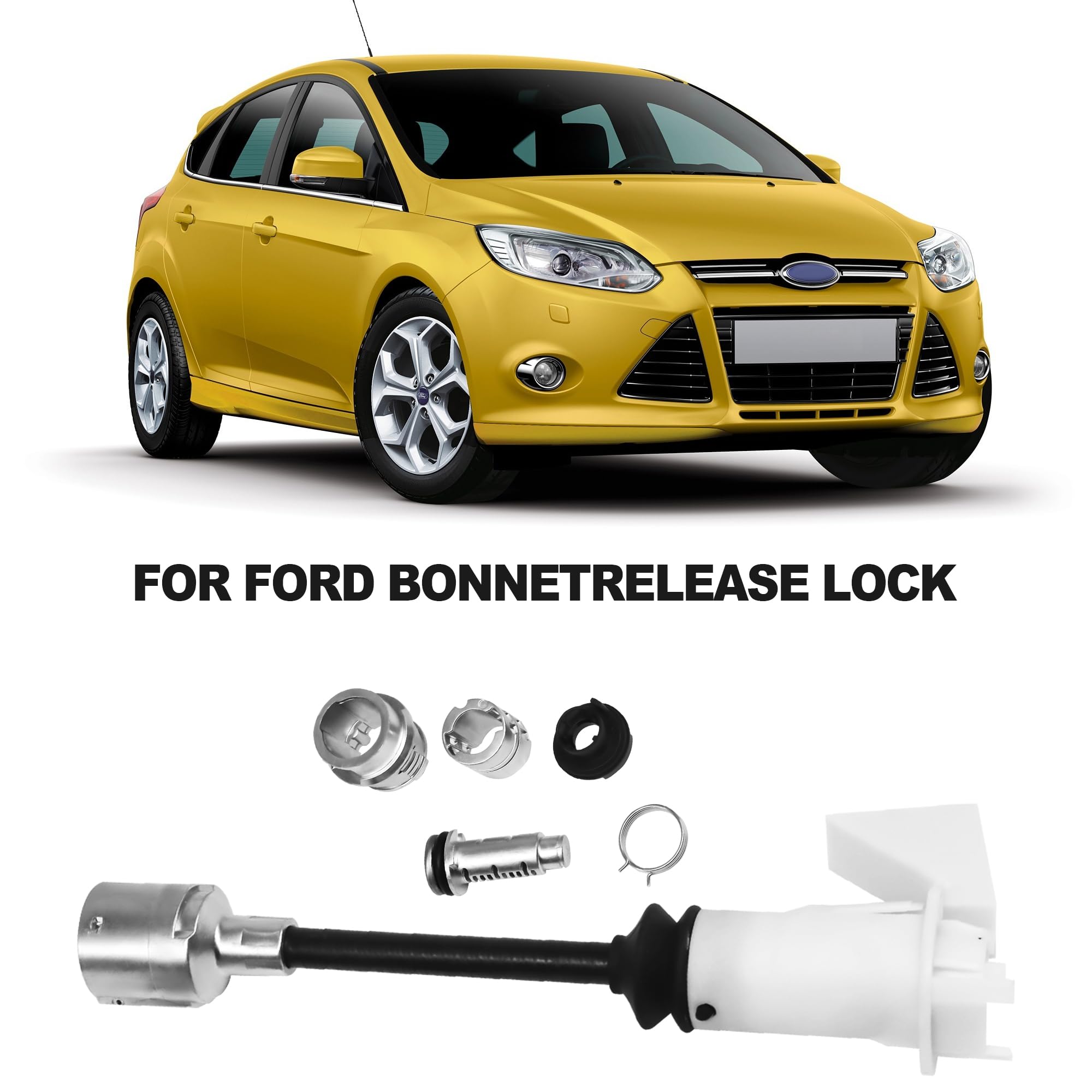 1343577 Kit di riparazione per serratura del cofano compatibile con Ford Focus MK2 2004 2005 2006 2007 2008 2009 2010 2011 2012 Focus C-MAX 2003 2004 2005 2006 2007 Rilascio cofano cofano