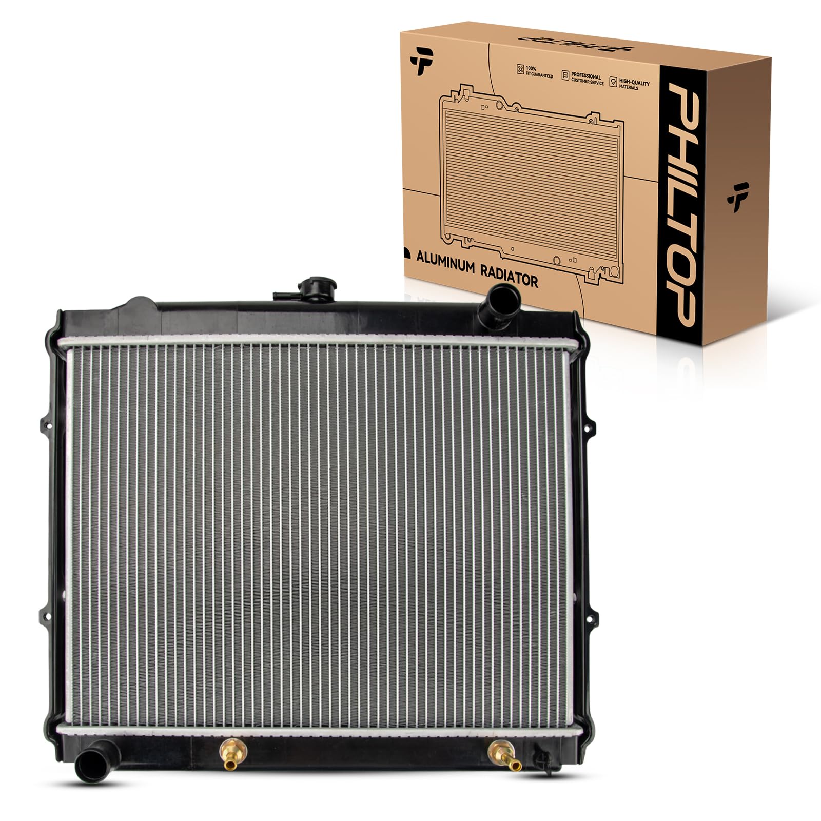 PHILTOP Car Radiators Compatible with 1992-1995 4Runner 2.4L 1984-1995 Pickup (15-3/4 in. Between Tanks) CU945
