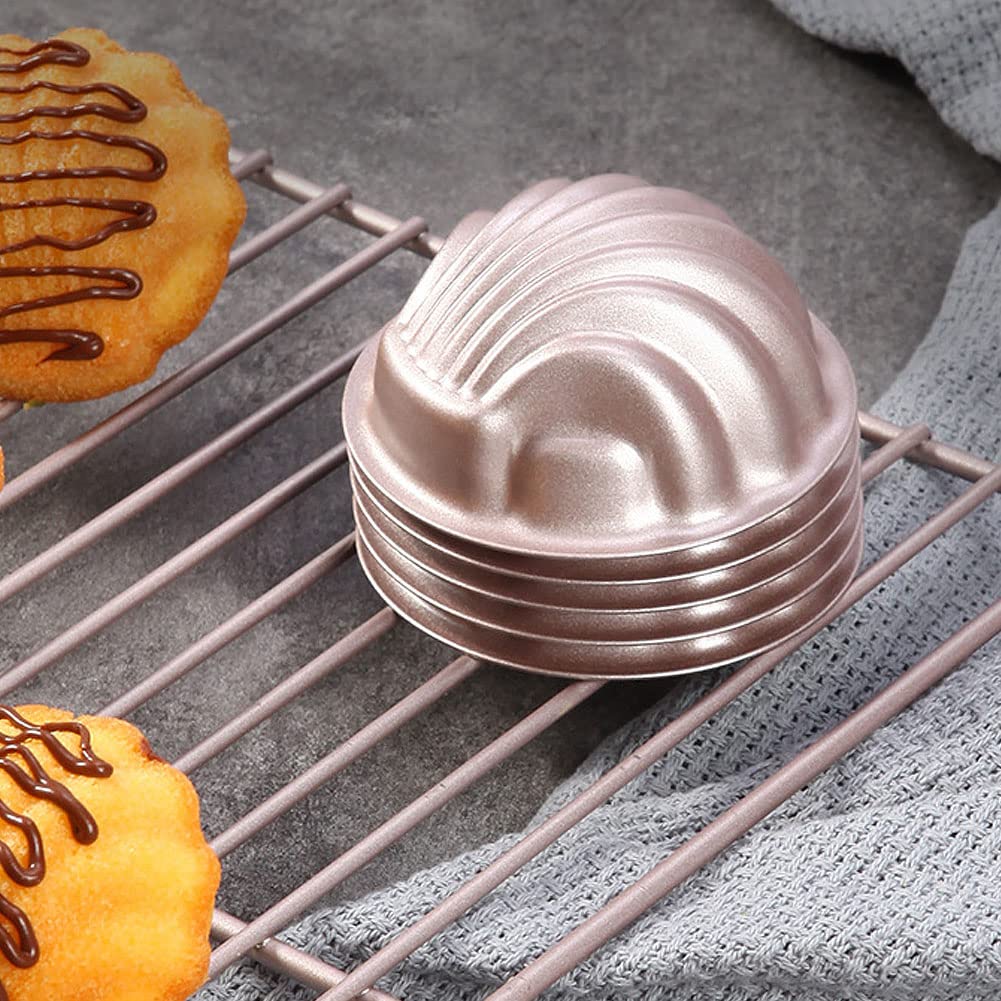 Molde De Pastel De Bandeja Madeleine No Pegajoso De 3 Pulgadas (8-Pack)