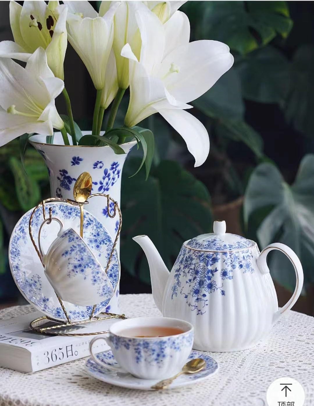 GXNRHG Zestaw filiżanek i spodków, zestaw filiżanek do podwieczorku, ceramiczny zestaw filiżanek do kawy z 3 częściami, europejski zestaw z spodkami Prosty podwieczorek do użytku domowego, prezent