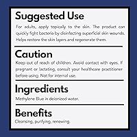 Vista 6 de Arymar Solución antiséptica azul de metileno, 1 oz, antiséptico tópico para cortes menores y rasguños, paquete de 2