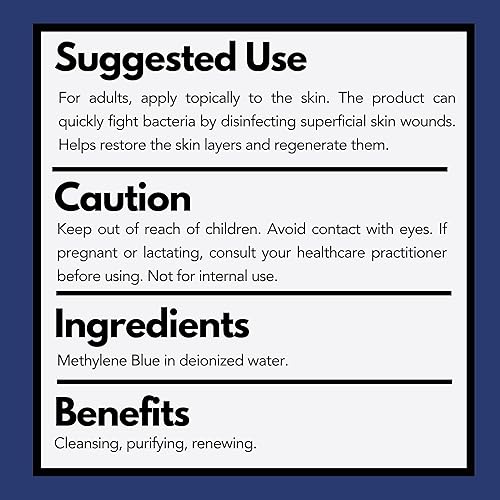 Miniatura 6 de Arymar Solución antiséptica azul de metileno, 1 oz, antiséptico tópico para cortes menores y rasguños, paquete de 2