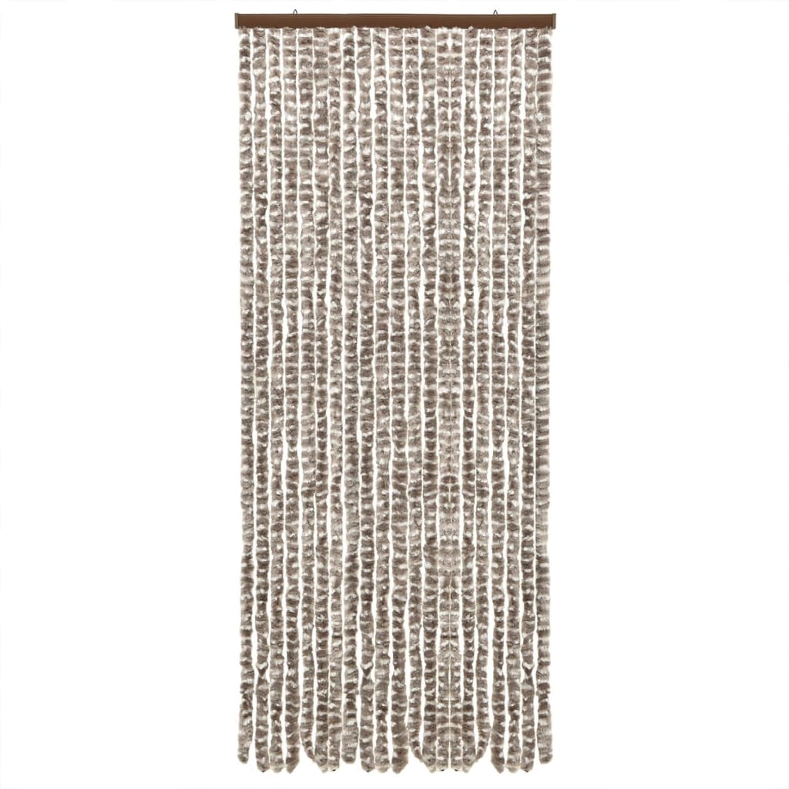 JUDYY Tenda Antimosche Tortora e Bianca 56x200 cm in Ciniglia,Tenda Antimosche per Finestre e Porte Leggera Resistente all'Acqua Silenziosa Zanzariera Antiisetti-377403