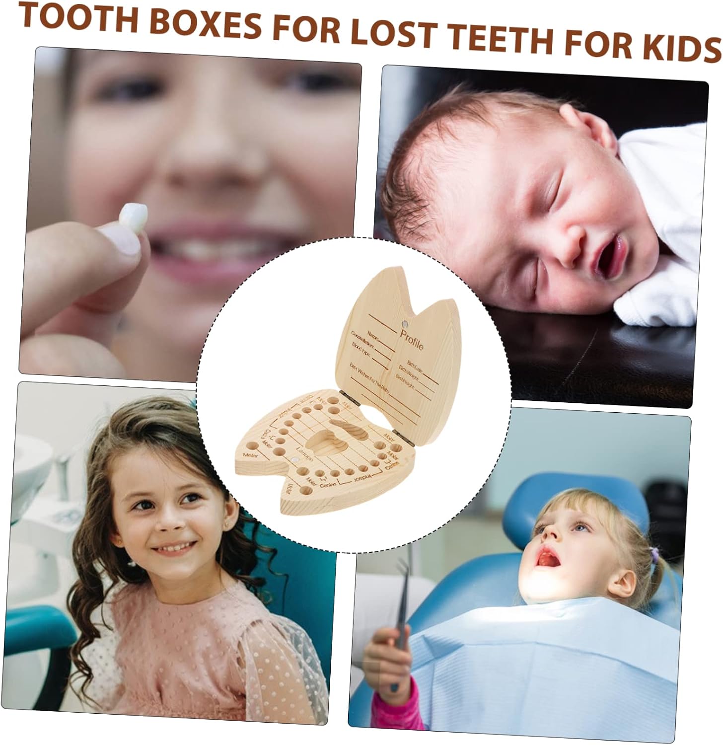 Tooth Fairy Box for Kids Baby Tooth Keepsake Box 3-Compartment Sturdy Materials for Storing Memories