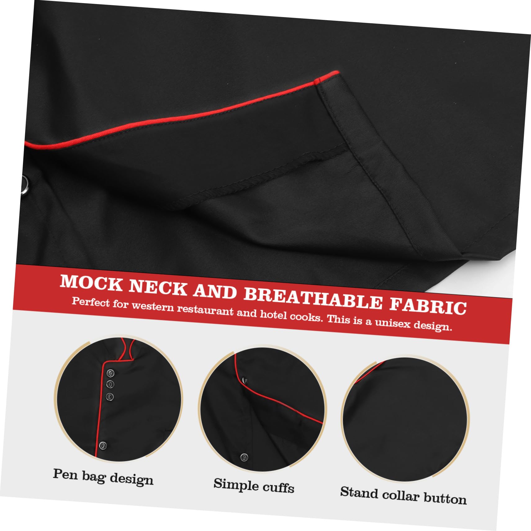 Ipetboom 3 Stück Unisex Kochjacke Kurzarm aus Atmungsaktivem Ölresistentem Material Locker Geschnittene Catering und Bäckereikleidung für Restaurant Hotel XXXL Schwarz