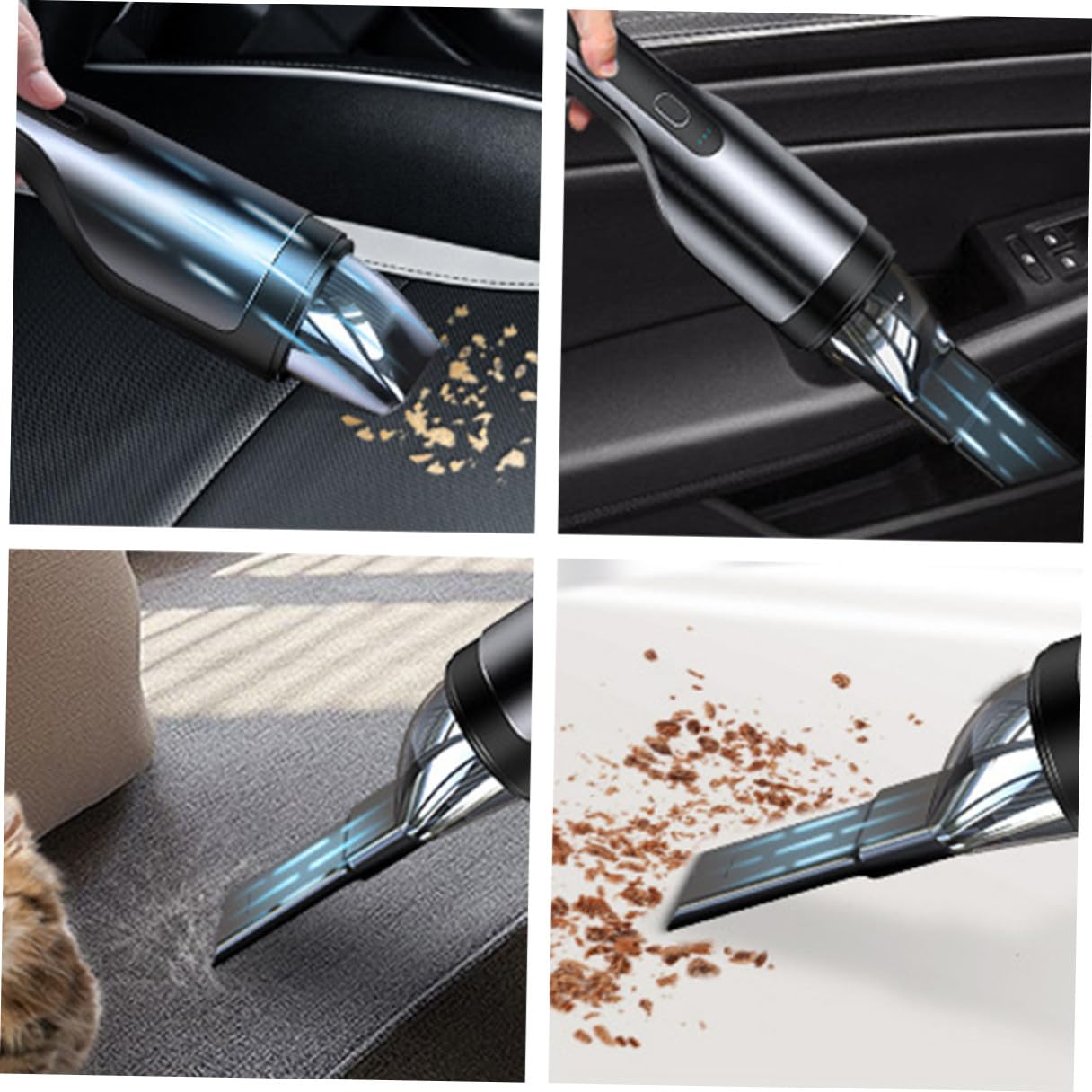 Aspirapolvere Portatile Ricaricabile Usb senza Fili per Auto Leggero in Abs Batteria 2000mah per Pulizia Veloce e Pratica in Auto e Casa