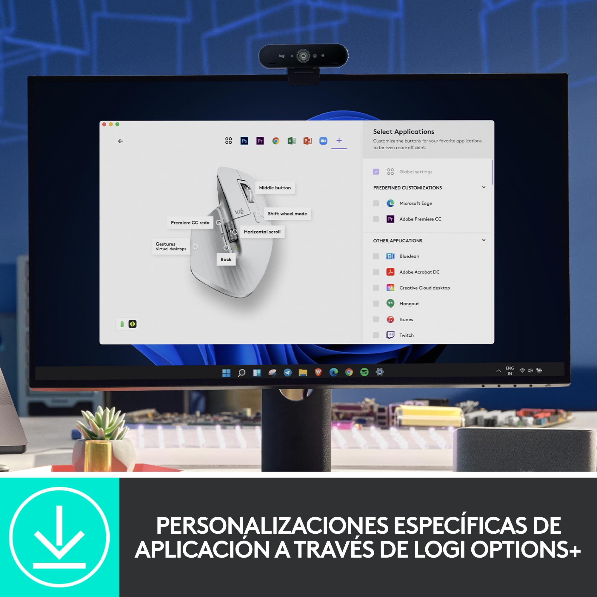 Logitech MX Master 3S - Ratón Inalámbrico con Desplazamiento Rápido | Ergo, 8K DPI, Funciona sobre Cristal, Clics Silenciosos, USB-C, Bluetooth, Windows, Linux, Chrome - Gris claro