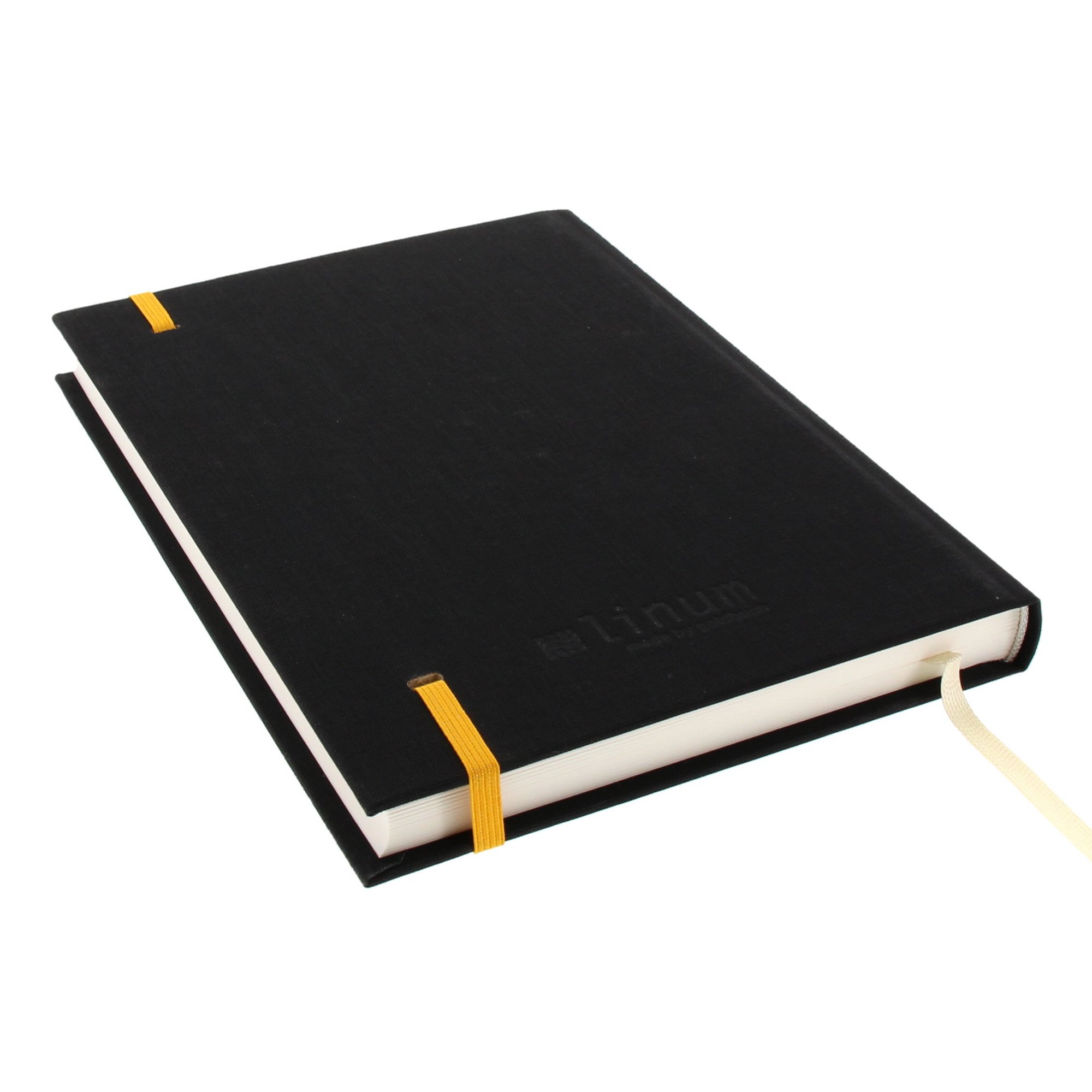 goldbuch 64935 Notizbuch Linum, Notizheft im DIN A5 Format, Kladde mit 200 chamoisfarbene Blankoseiten, Einband Leinen, Buch Schwarz