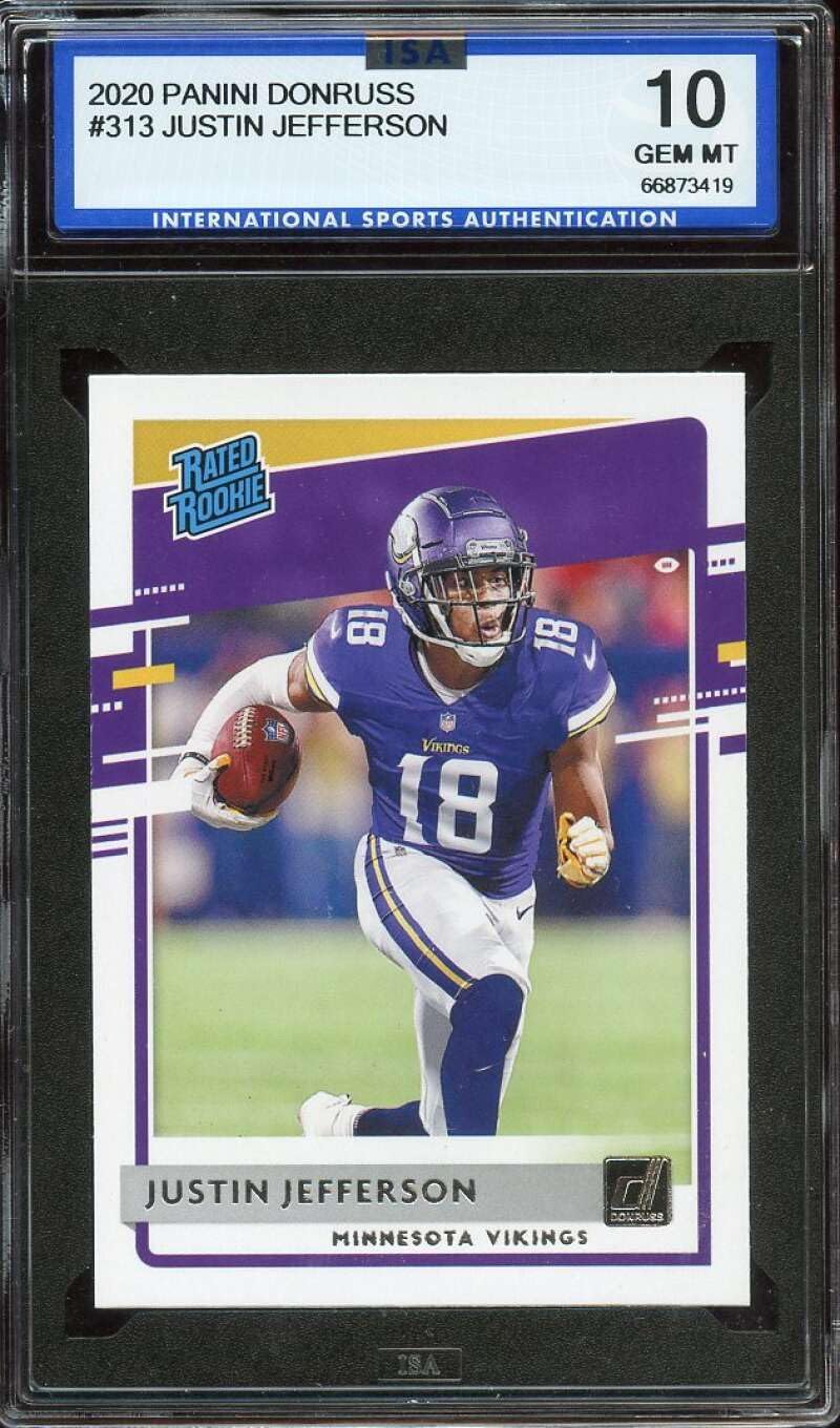 2020 DONRUSS #313 JUSTIN JEFFERSON ISA 10 (RC) VIKINGS