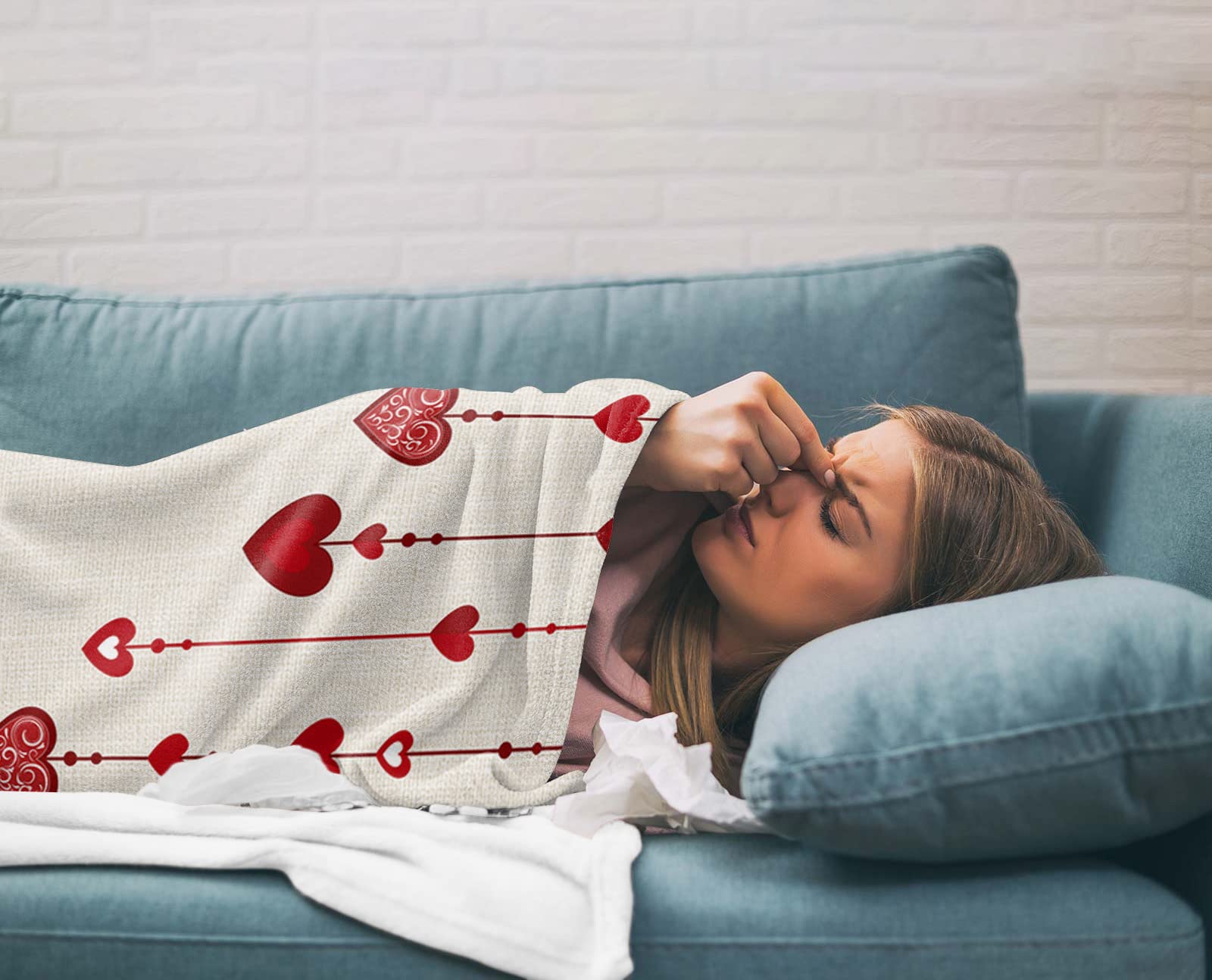 Amazon.com: Flannel Throw Blanket Valentine's Day Love Vines Line ...