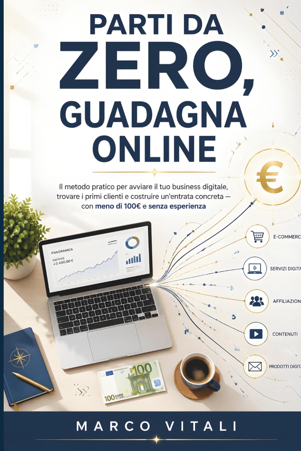 Parti da Zero, Guadagna Online: Il metodo pratico per avviare il tuo business digitale, trovare i primi clienti e costruire un'entrata concreta — con meno di 100€ e senza esperienza