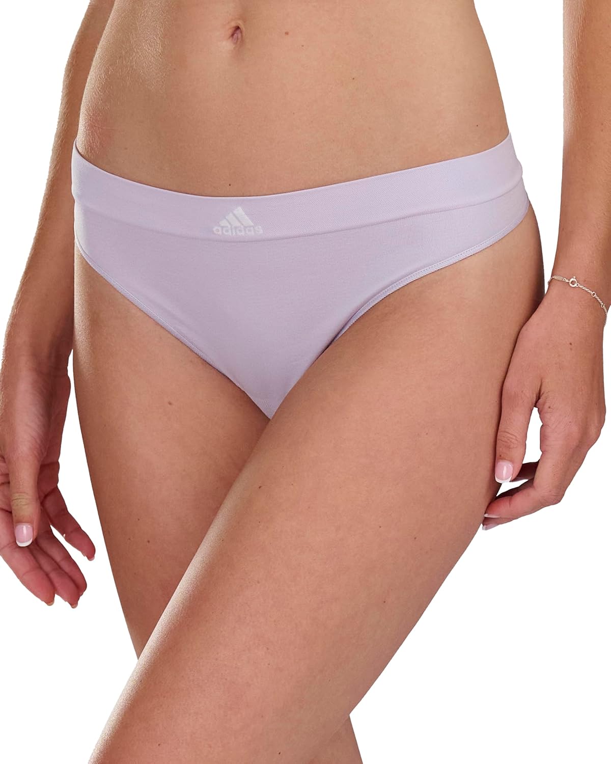 adidas Women's Seamless Thong Underwear Multipack, Silver Dawn/Black Ribbed/Heather Grey, Large - Image 3