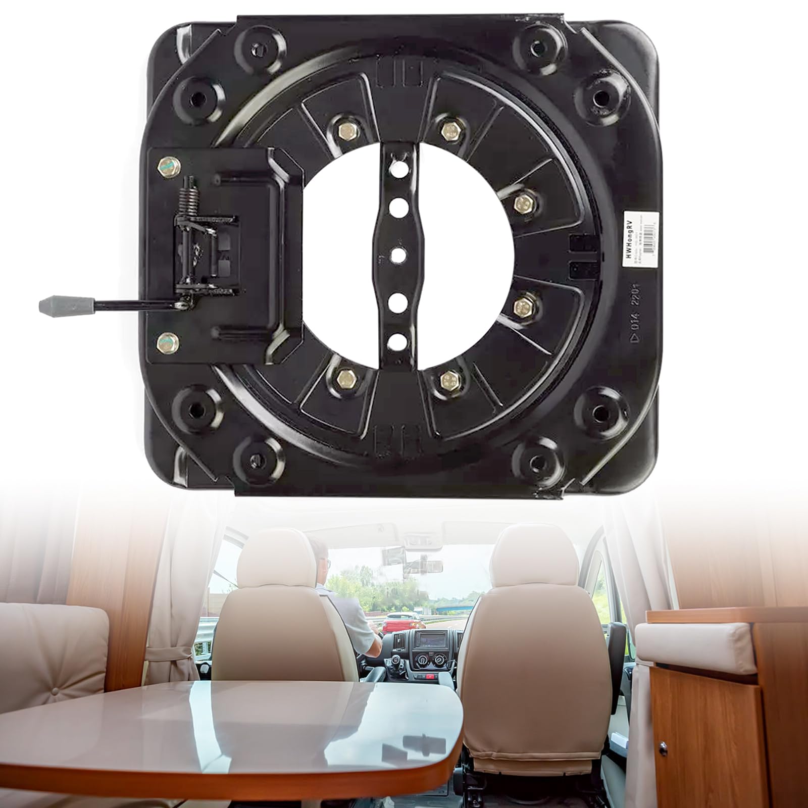 Wohnmobil Sitzdrehteller, universeller Drehteller für Wohnmobilsitze, 360° drehbar mit 4-Wege-Autositzdrehteller, Autositzmodifikation für Wohnwagen, Van, Wohnmobil