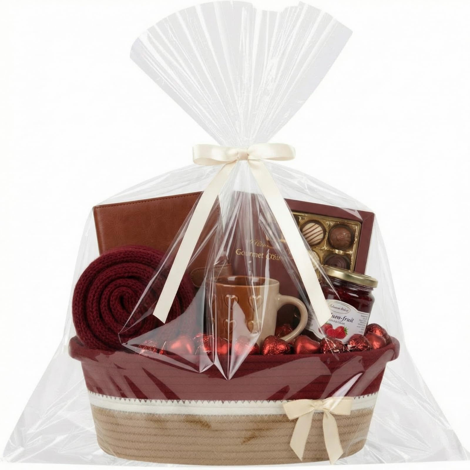 小物入れ Audo  Ribbon Basket Amazon.com: Colingmill Woven Gift Basket Empty with Handles