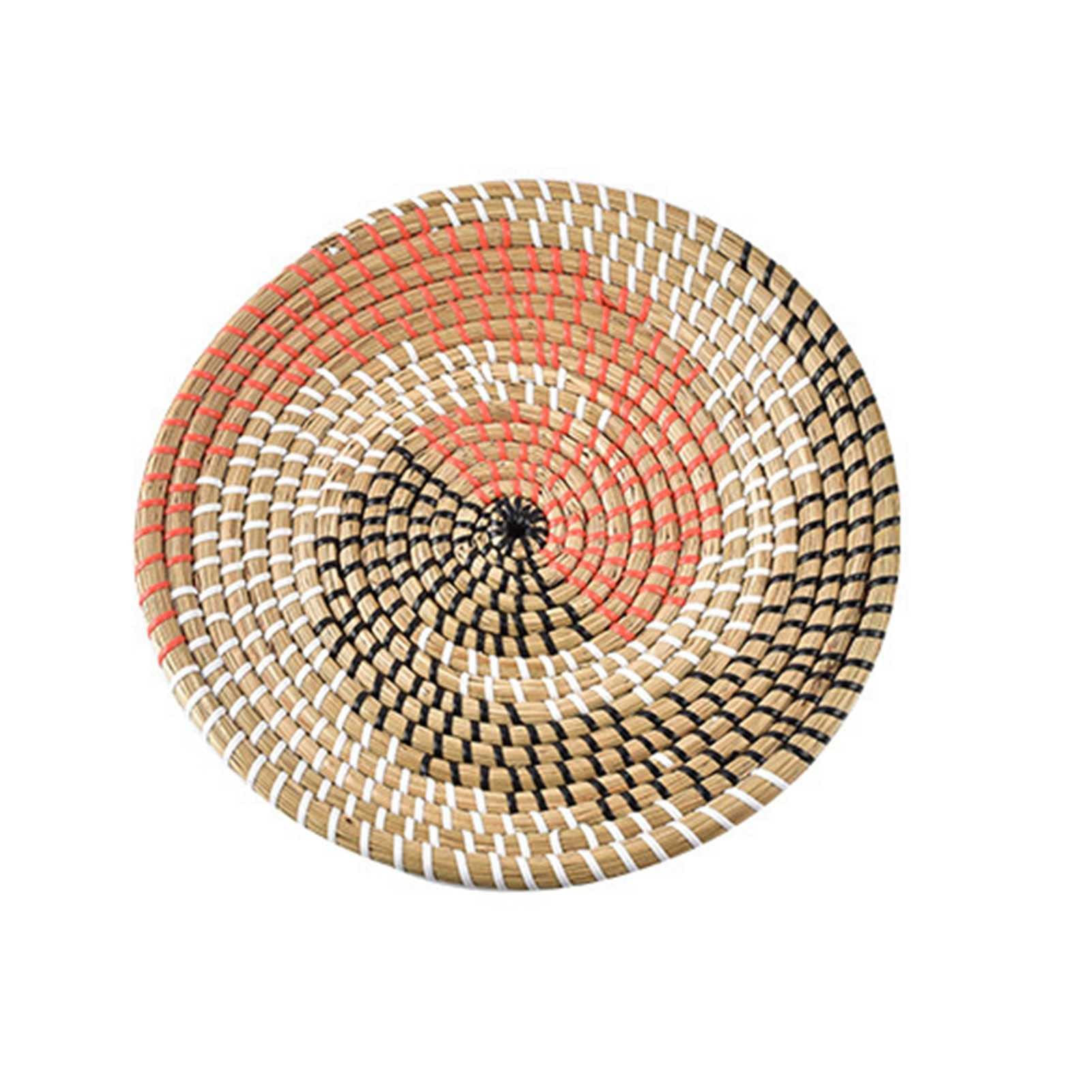 Wandbehänge ausRattan für den Innenbereich, Wandkorb-Dekor, 100% natürliches Rattan, geflochtenes Seegras, handgefertigt, for Aufhängen, gewebter Wandkorb(L)