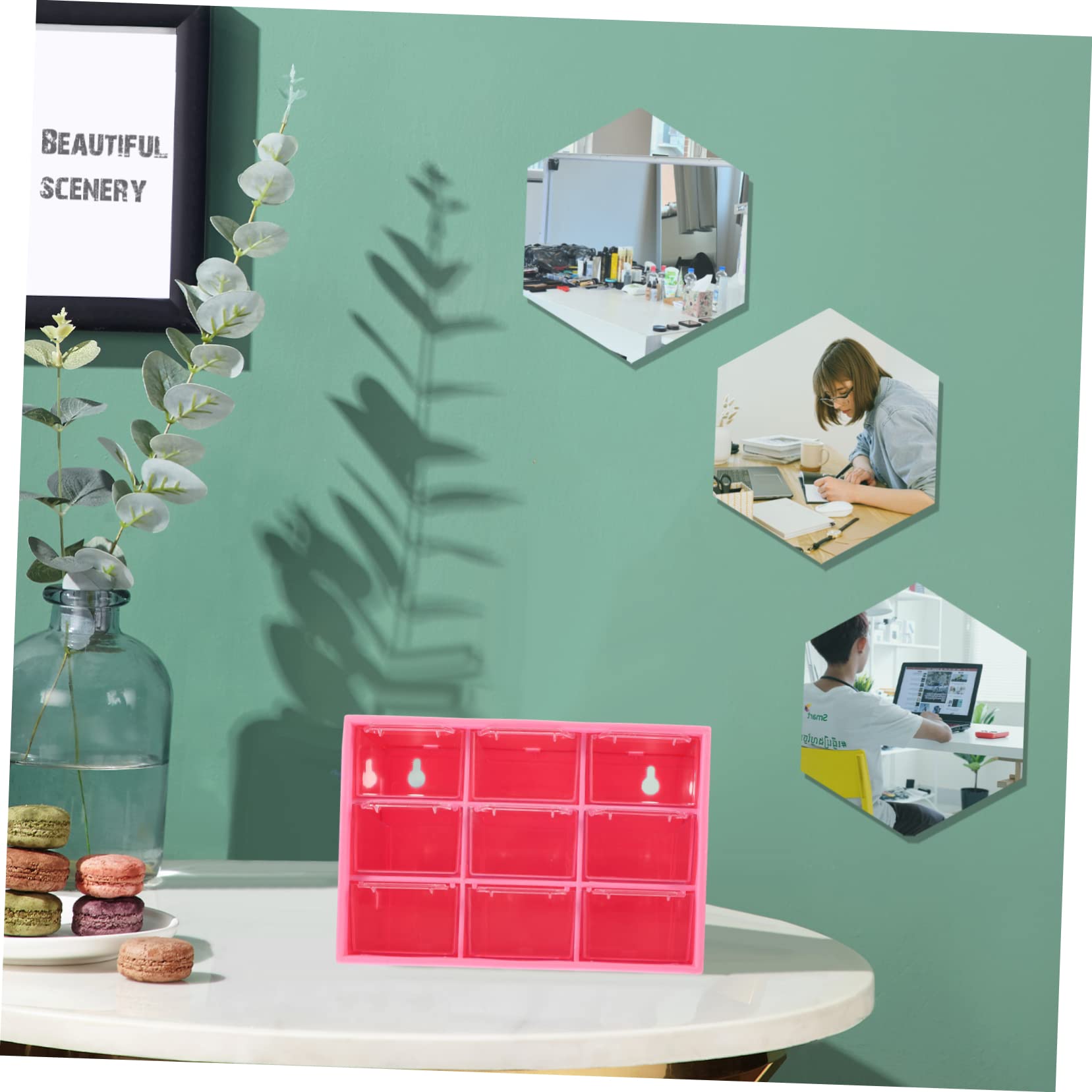 NUOBESTY 4-częściowy Mini Organizer Szuflady Solidny Organizer Koralików Na Biżuterię Kolczyki Bransoletki Szuflada Do Przechowywania Na Biurku