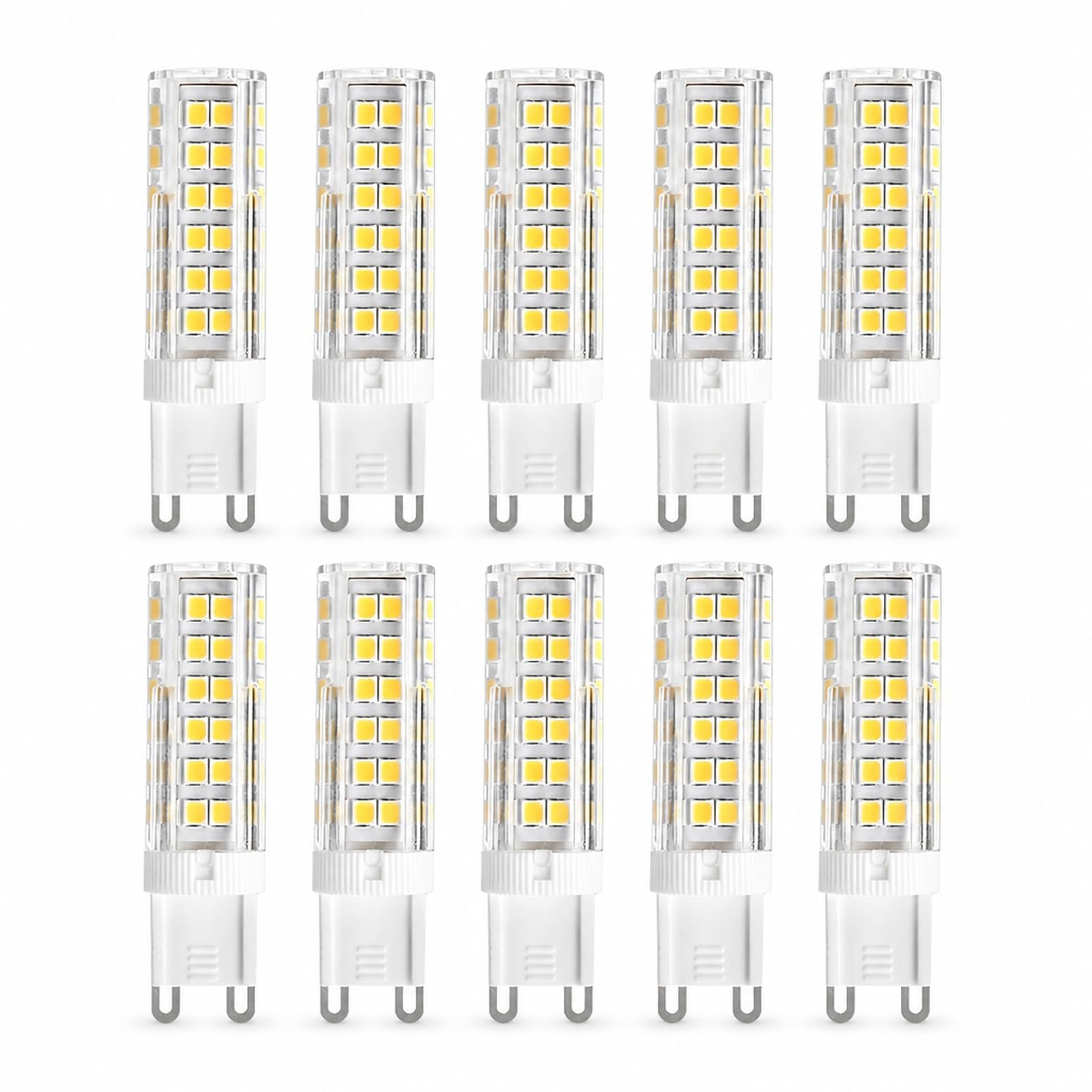 Lampadina LED Mais G9 a Baionetta 7W Equiv 56W Sostituto Alogeno Risparmio Anti-Sfarfallio CRI>80 Lunga Vita Camera Soggiorno Cucina Corridoio Non Dimmerabile(Cool white 6000K,10 Pack)