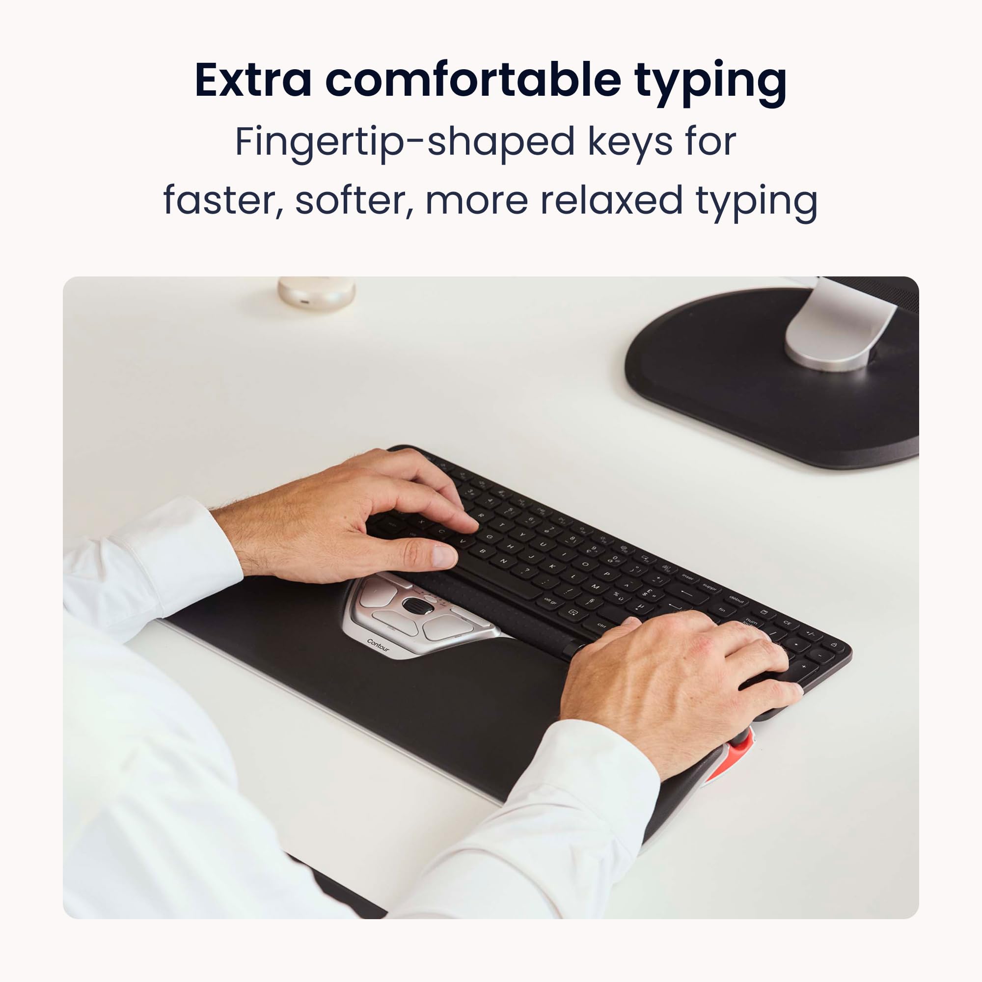Contour Balance Keyboard | Tastiera compatta, tastierino numerico, digitazione confortevole per casa e ufficio, compatibile con Windows e Mac - Black - Wireless - PN Layout