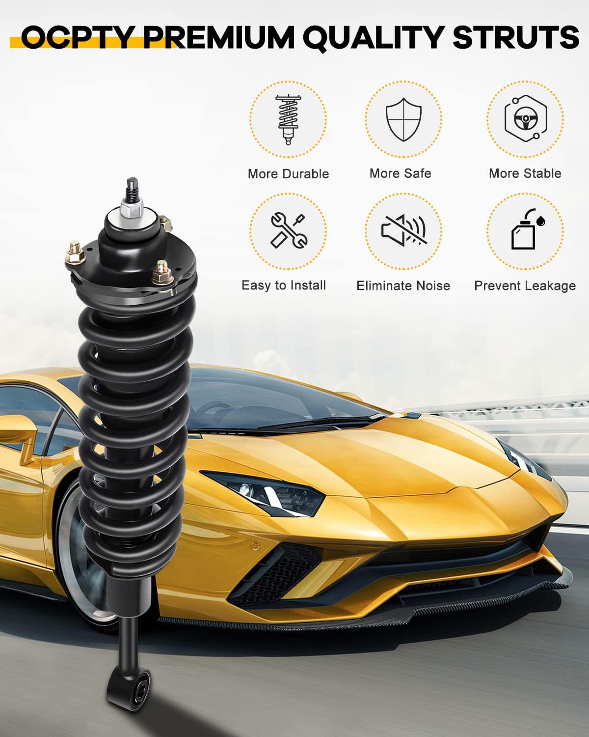 OCPTY Front Quick Install Ready Struts and Rear Shocks Assembly Fit 2005-2015 for Toyota Tacoma Replace Struts