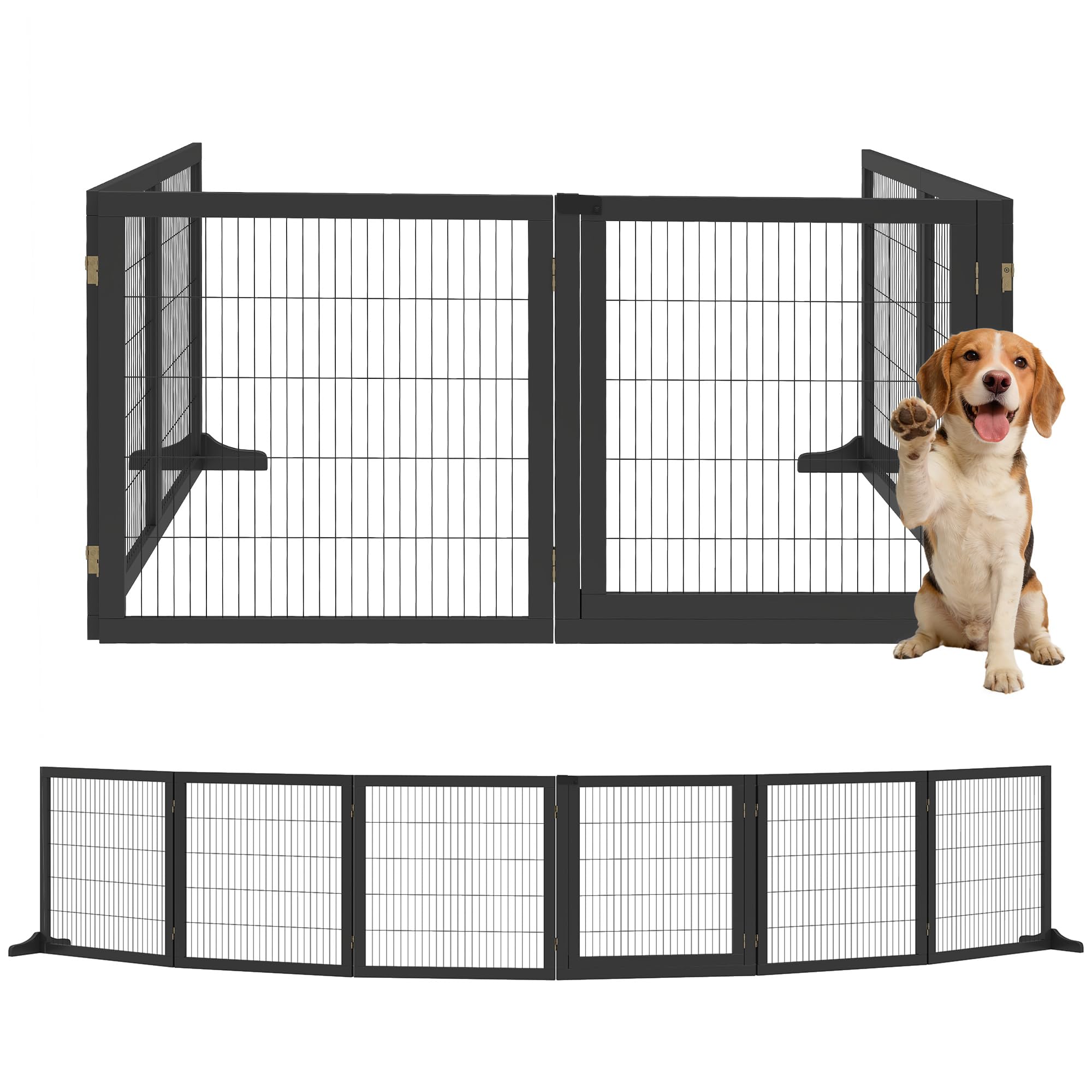 Barrière chien intérieur sans percer PawHut stable avec pieds de support