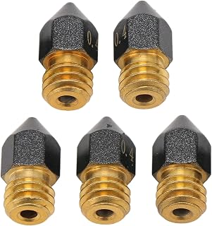 bocal da impressora, bocal hot end à prova de arranhões 5 pcs revestimento de ptfe latão 0,4 mm para filamento de 1,75 mm (bocal mk8)