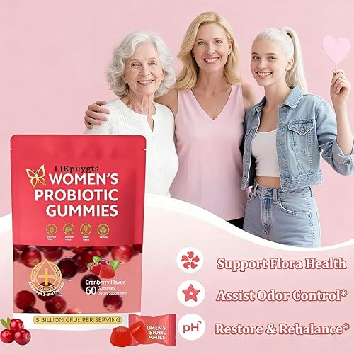 Miniatura 3 de Gomitas probióticas para mujeres y mujeres, probióticos exclusivos con pH equilibrado, control de sabores -enriquecidas con 5 mil millones de UFC de