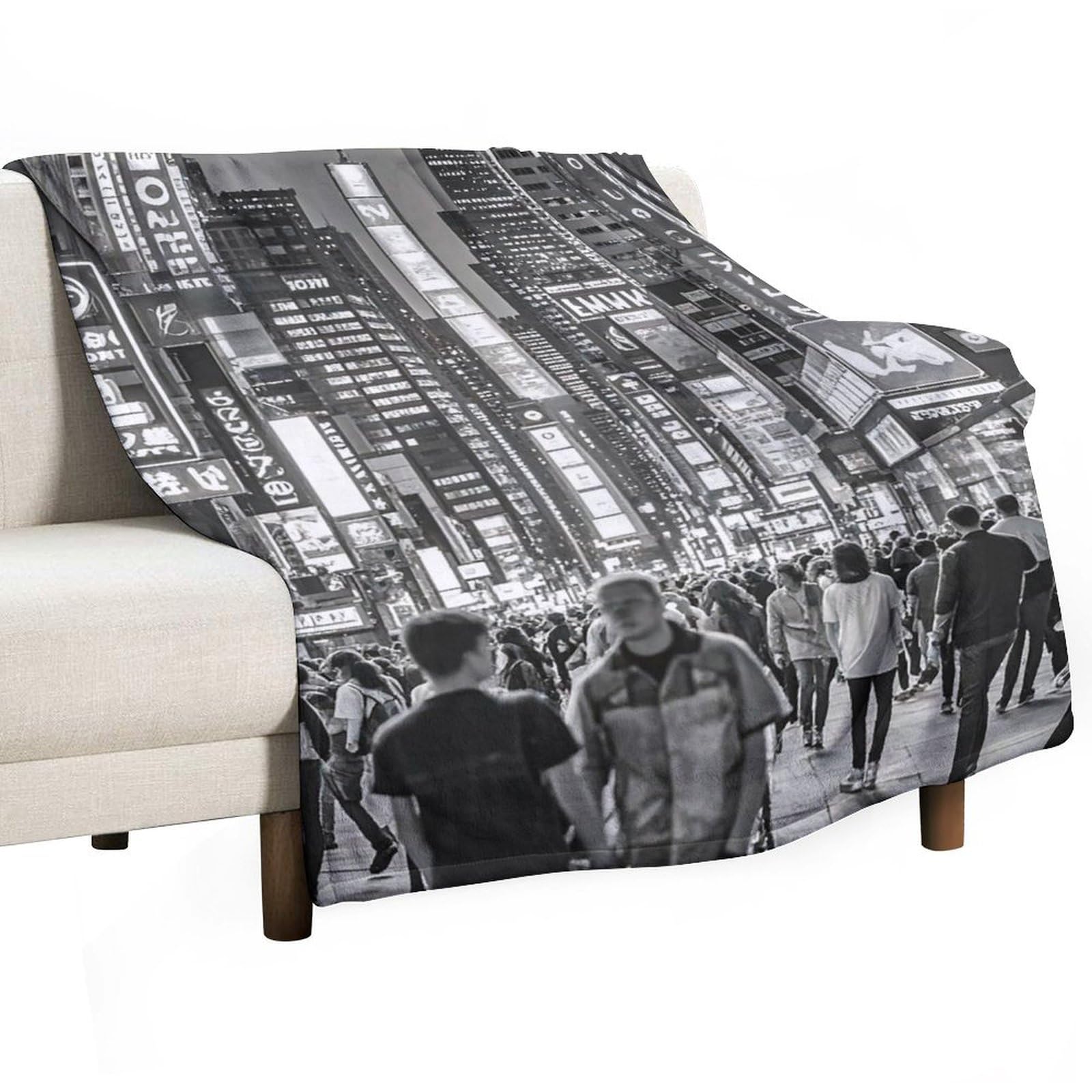 Couverture flanelle 167x228 cm douce et imprimée anti-boulochage pour lit