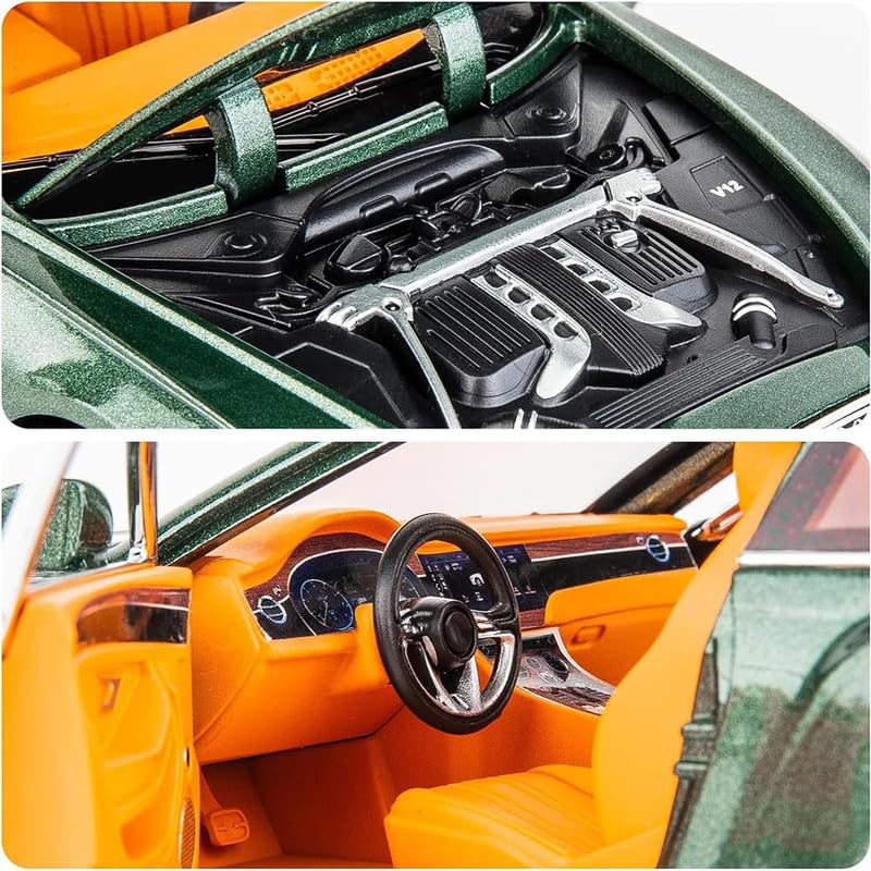 Image of Kids Model 1:24 Bentle Continental Die Cast Metal Car Pull Back Action Opening Doors with Realistic Engine Sound Lights Toy Car Gift for Boys - Multi